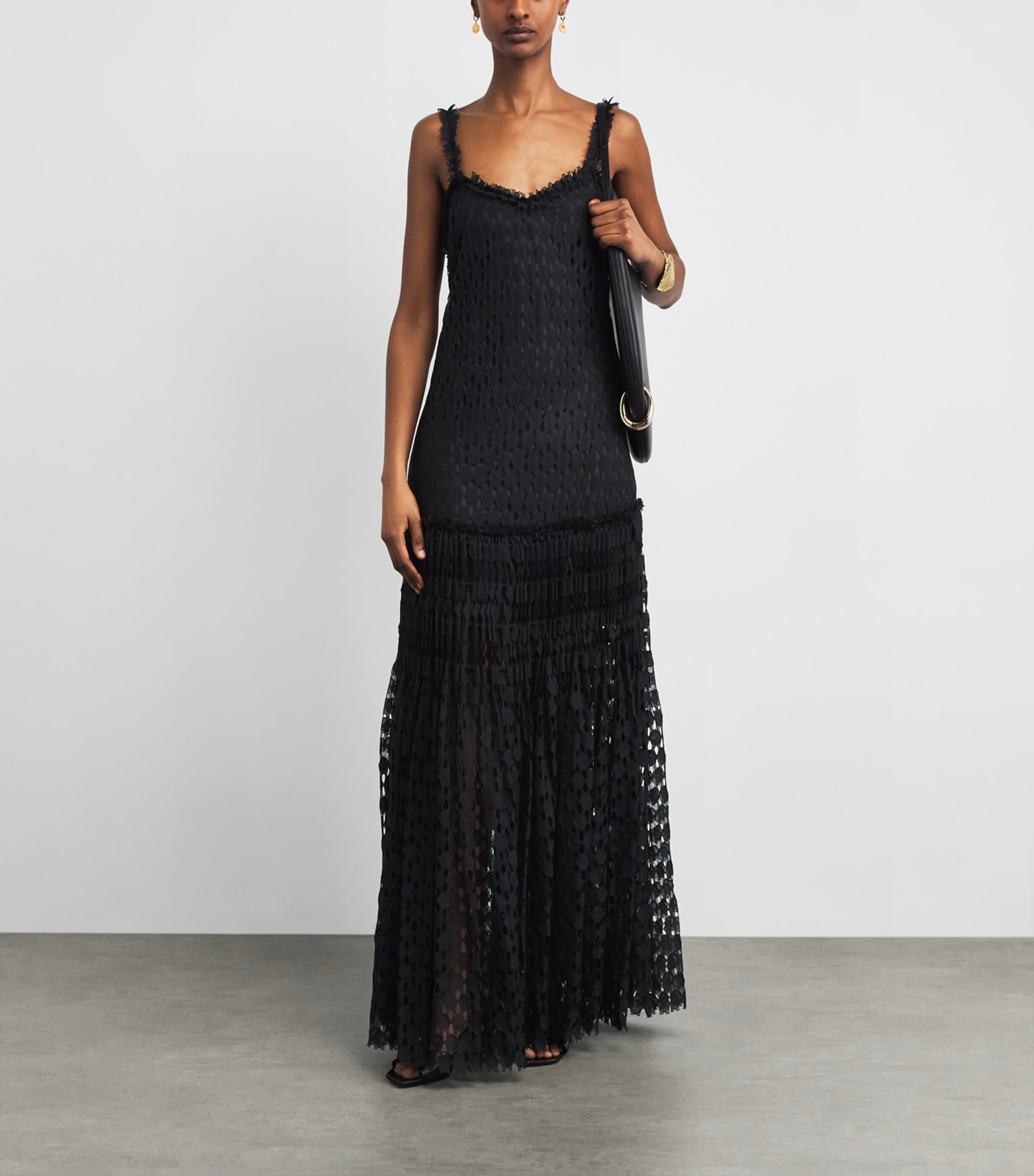 Ulla Johnson Black Lace Sigrid Maxi Dress