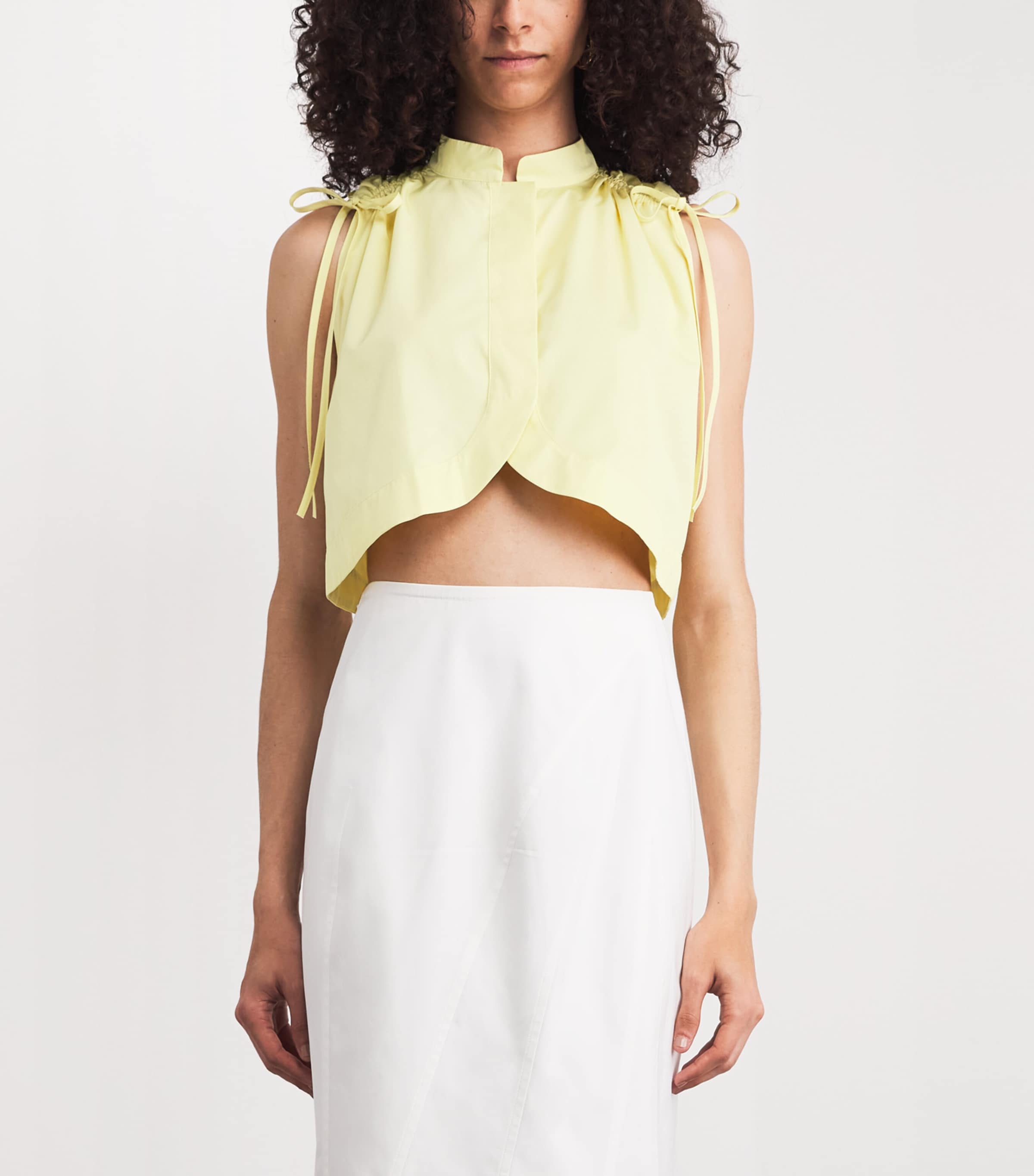 Liberowe Yellow Cotton-Silk Maya Crop Top | Harrods US