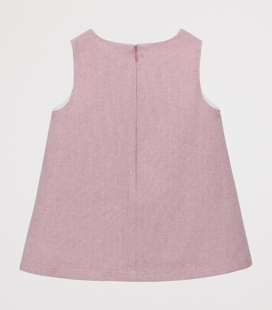 Bow-Detail Georgina Dress PINK HERRINGBONE Image 2