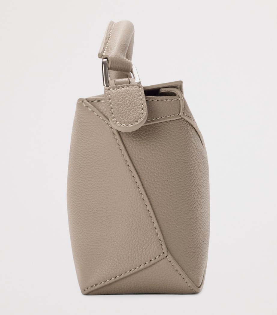 Mini Leather Puzzle Edge Top-Handle Bag CLAY Image 4