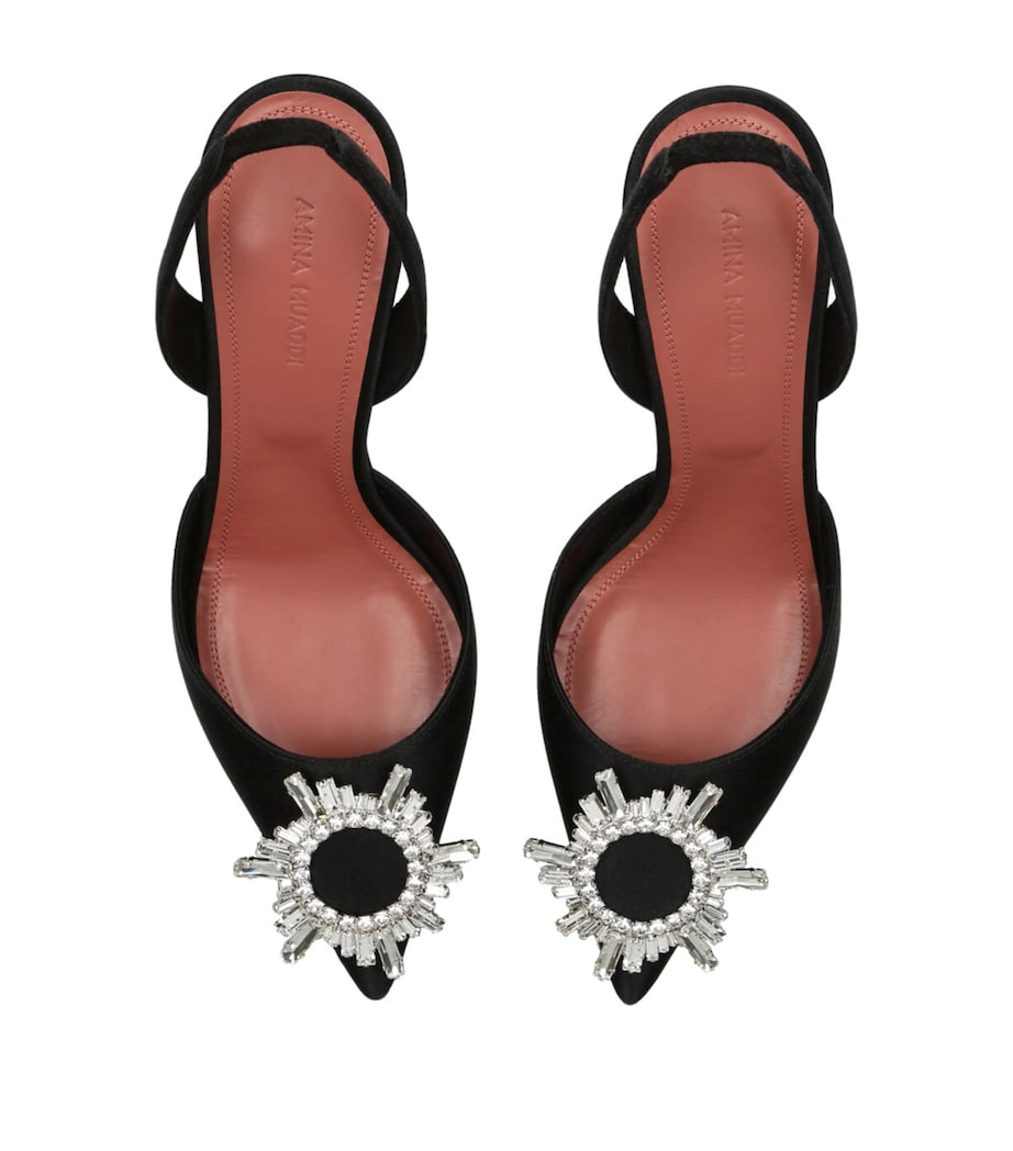 Satin Begum Slingback Pumps 70 BLACK Image 3
