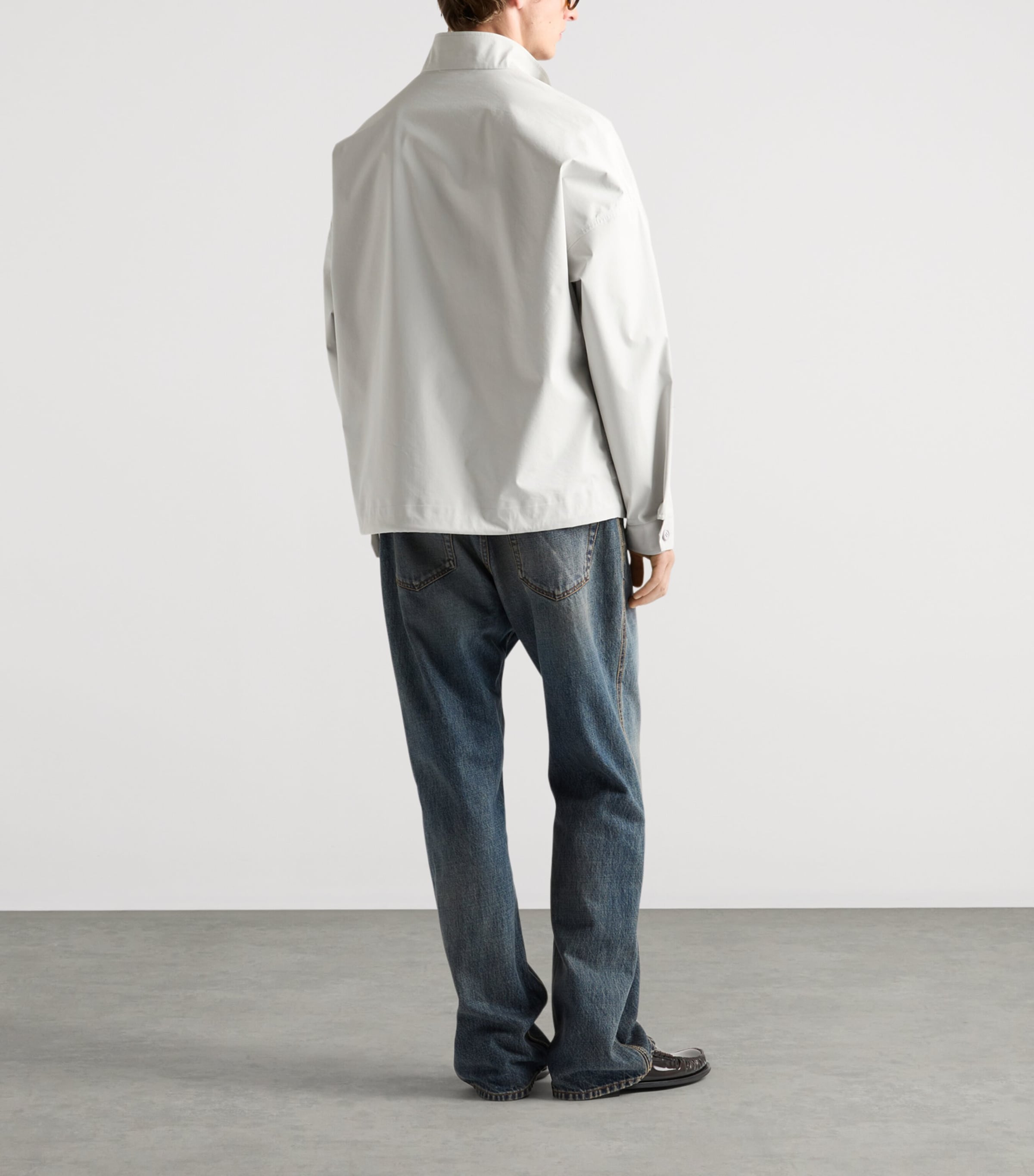 Prada Mens Technical Fabric Logo Jacket Neutral Image 5