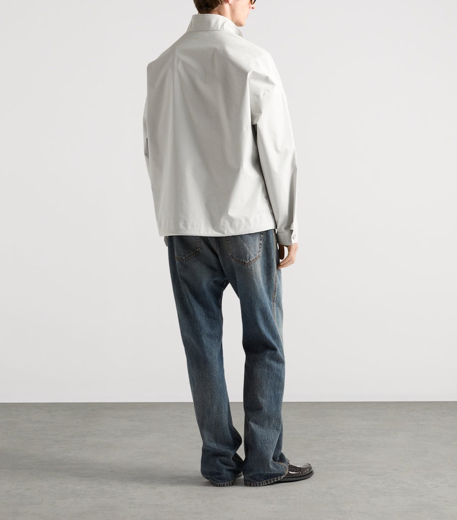 Prada Mens Technical Fabric Logo Jacket Neutral Image 5