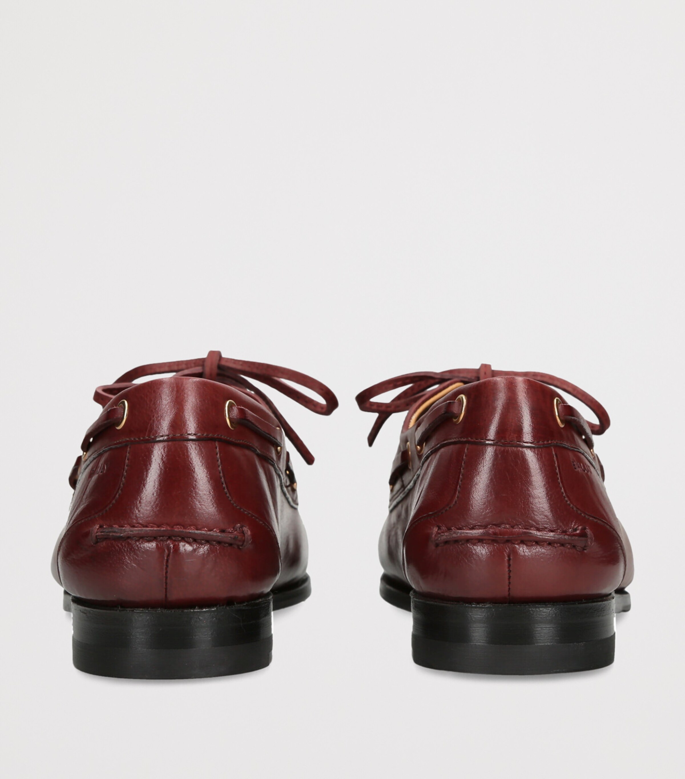 Bally Leather Pathy Boat Shoes Wine Image 2