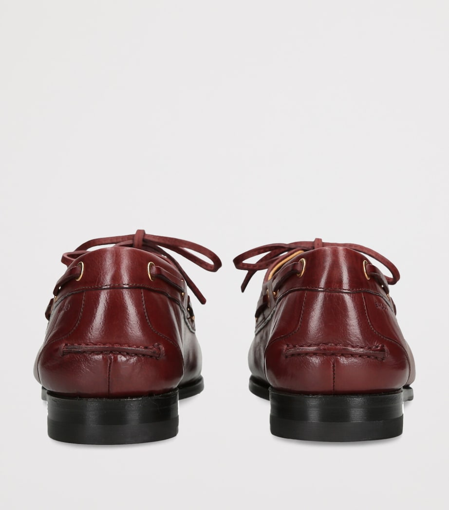 Bally Leather Pathy Boat Shoes Wine Image 2