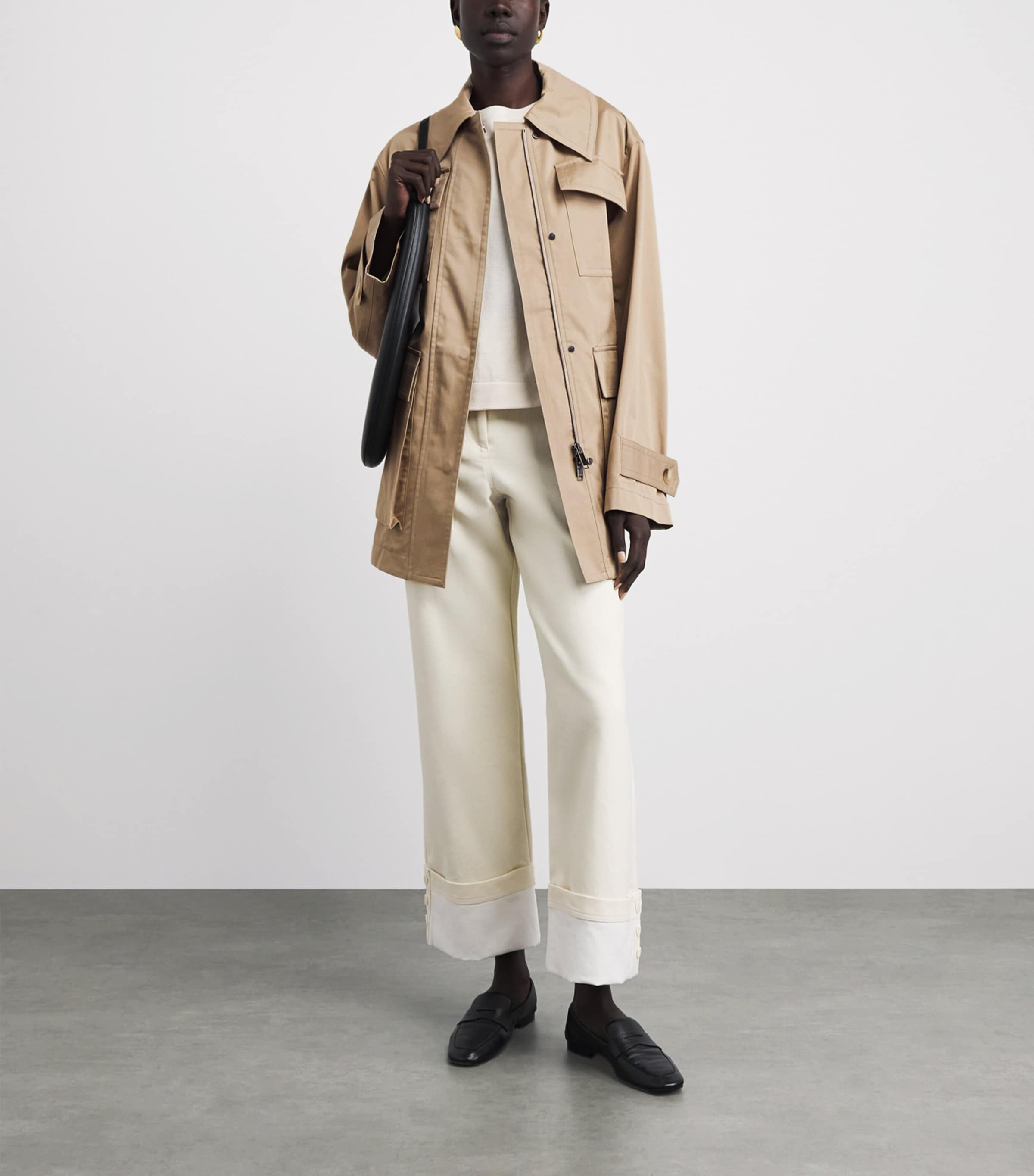 Joseph Womens Cotton Short Shama Jacket Dark Powder Image 2