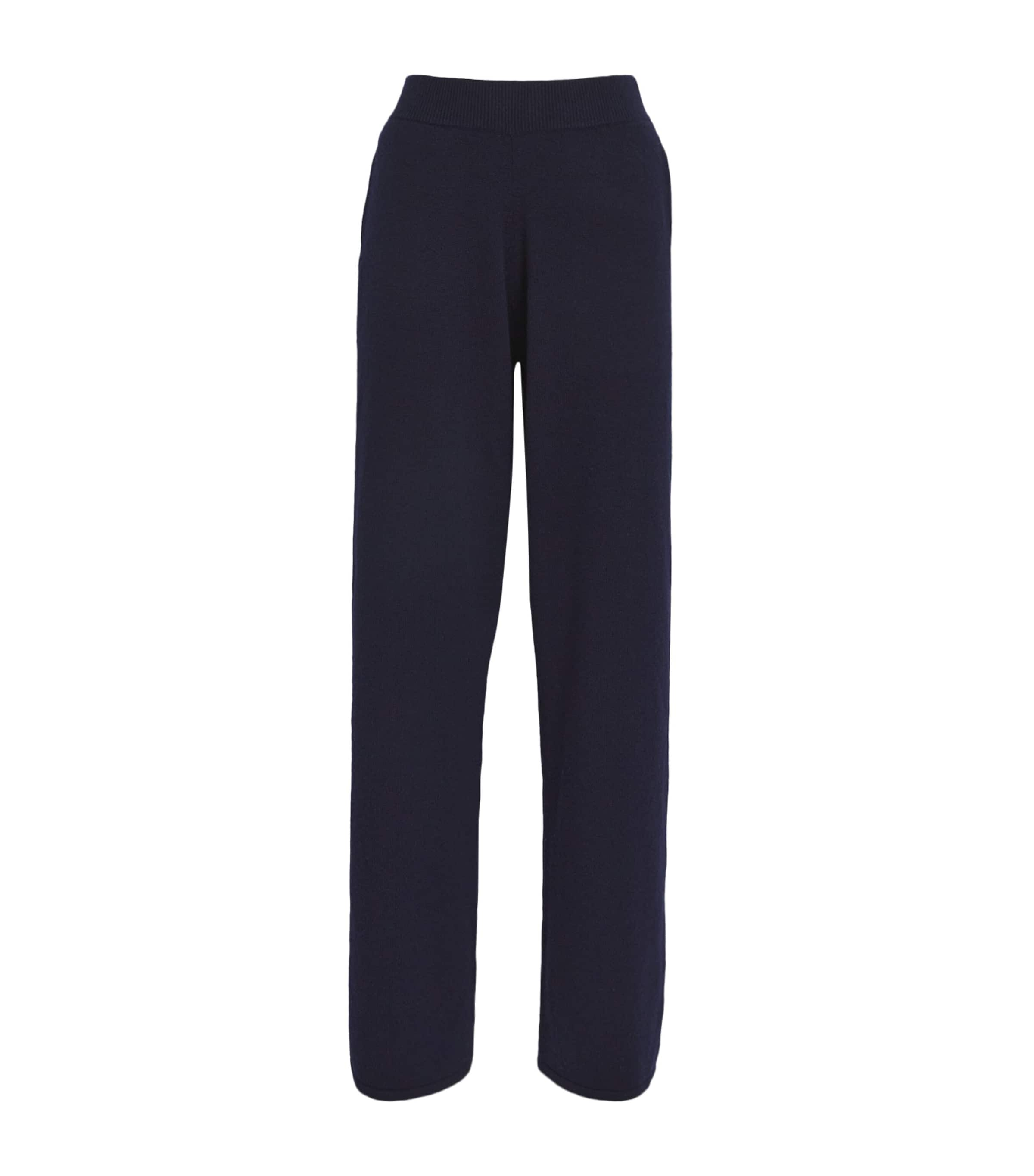 Shop Harrods Cashmere Wide-leg Sweatpants In Navy