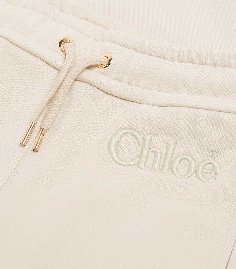 Chloé Kids Cotton Logo Sweatpants (4-14 Years) Lime Image 3
