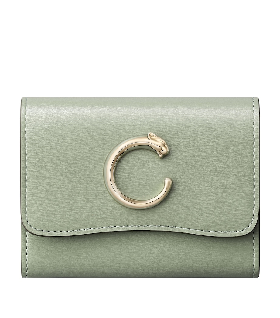 Calfskin Panthère de Cartier Mini Wallet SAGE GREEN Image 1