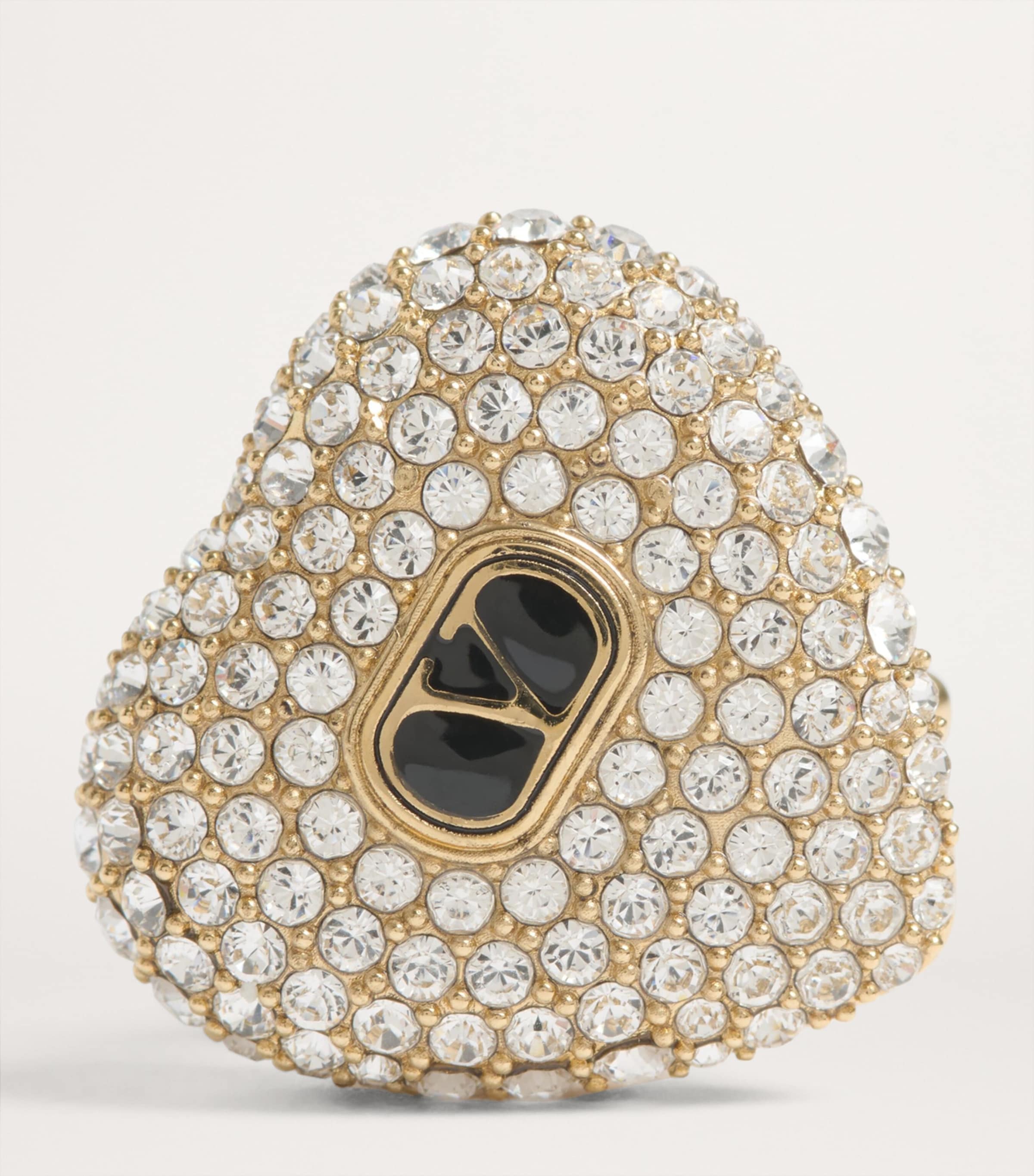 Crystal Heart VLogo Clip-On Earrings RG5 Image 5