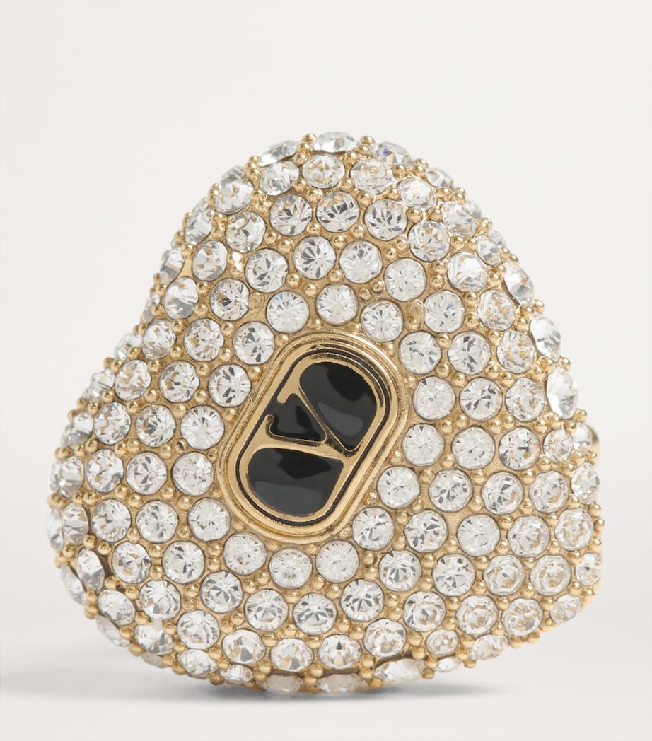 Crystal Heart VLogo Clip-On Earrings RG5 Image 5