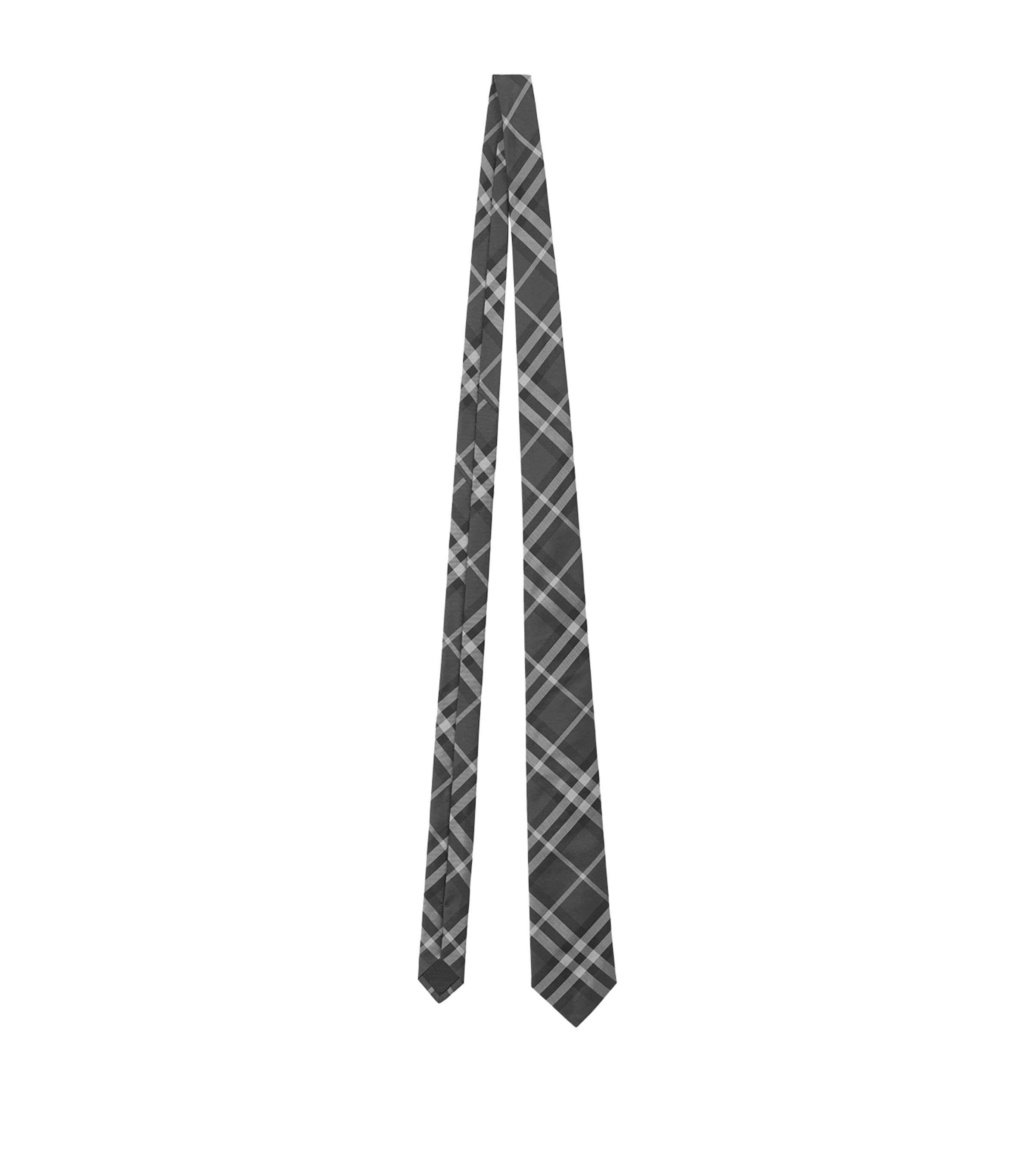 Burberry Silk Vintage Check Tie In Grey
