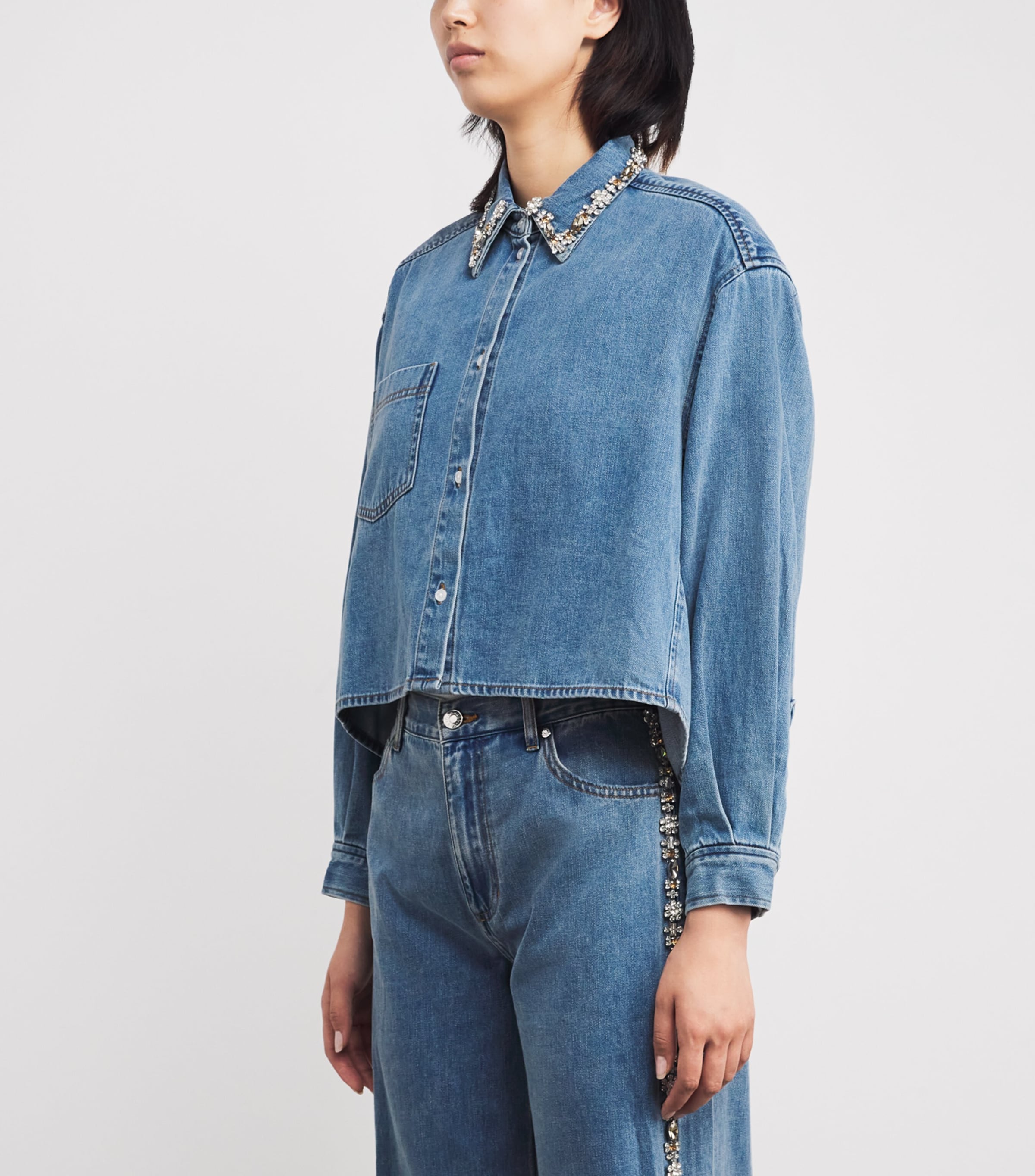 Denim Embellished Shirt BLUE JEAN Image 3