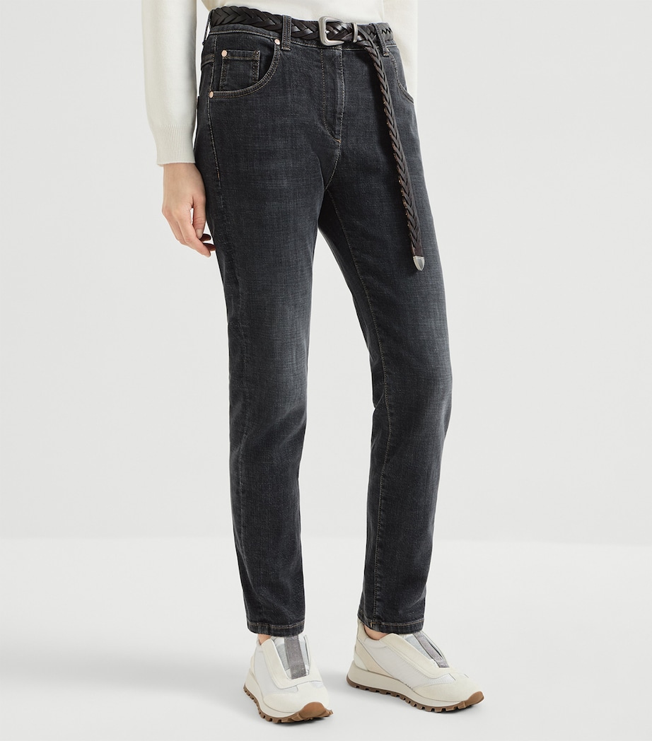 Brunello Cucinelli Womens Stretch-Cotton Slim Fit Jeans Image 3