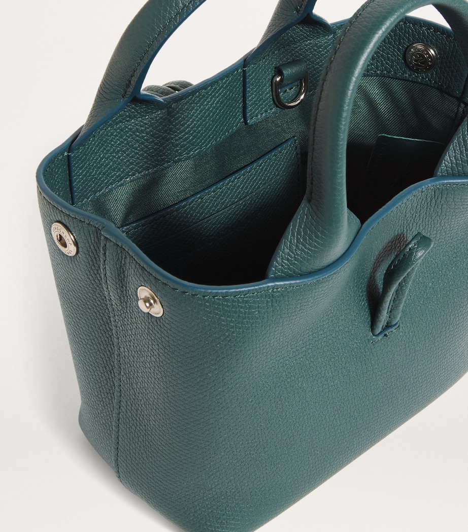 Longchamp Extra Small Leather Le Roseau Top-Handle Bag Cedar Image 4