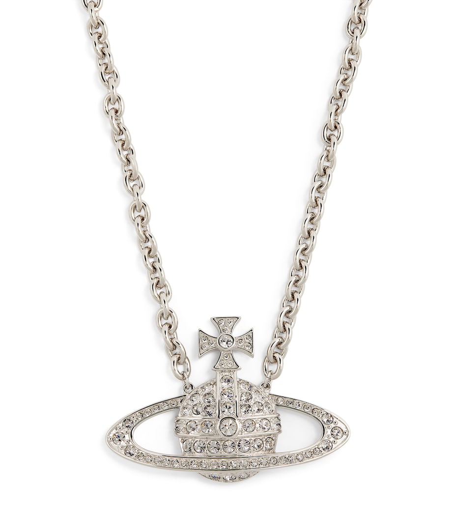 Vivienne Westwood Embellished Bas Relief Necklace Platinum/cystl Image 1