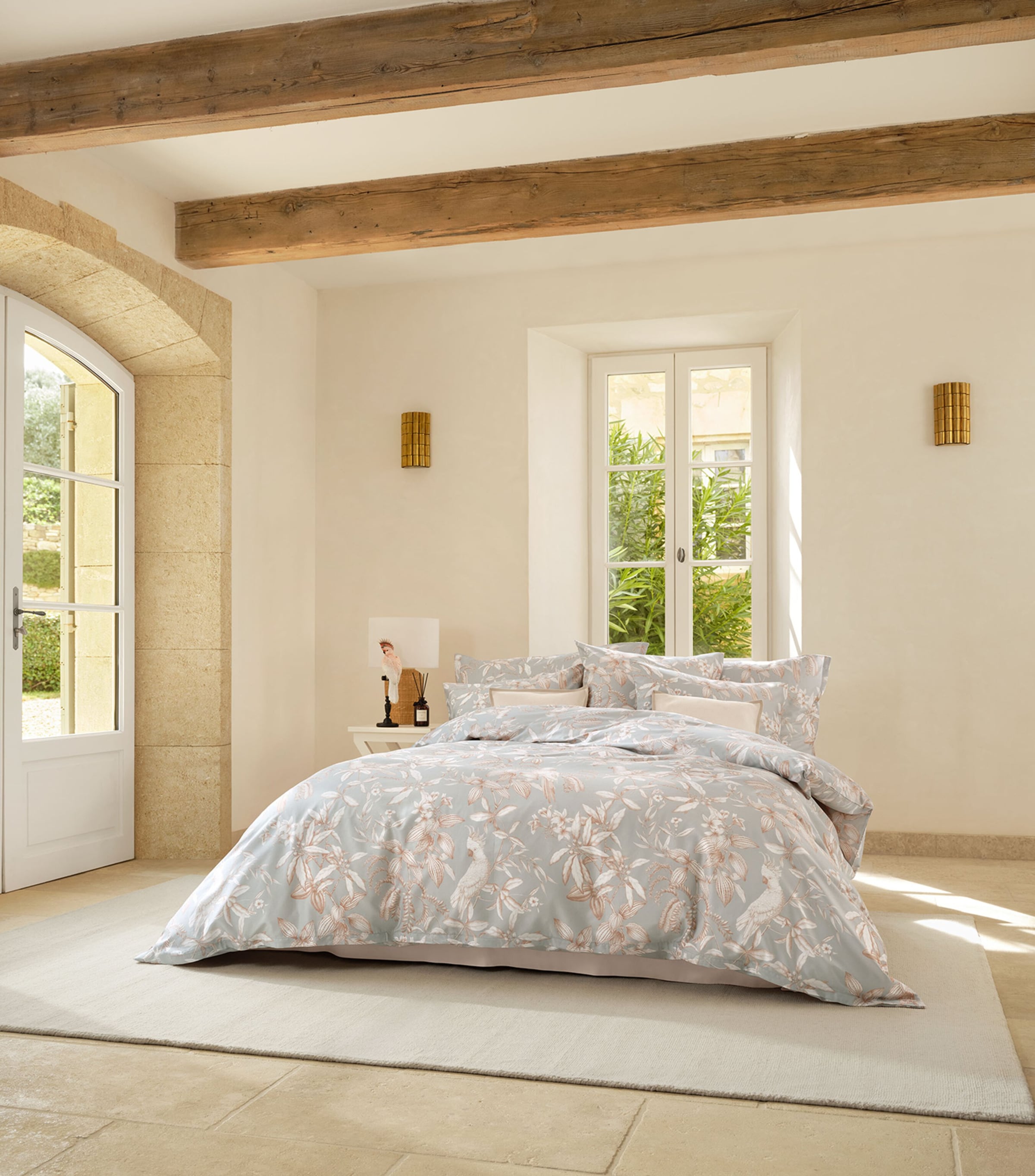 Schlossberg Cotton Sateen Calypso Flat Sheet (280cm x 290cm) Vert Image 3