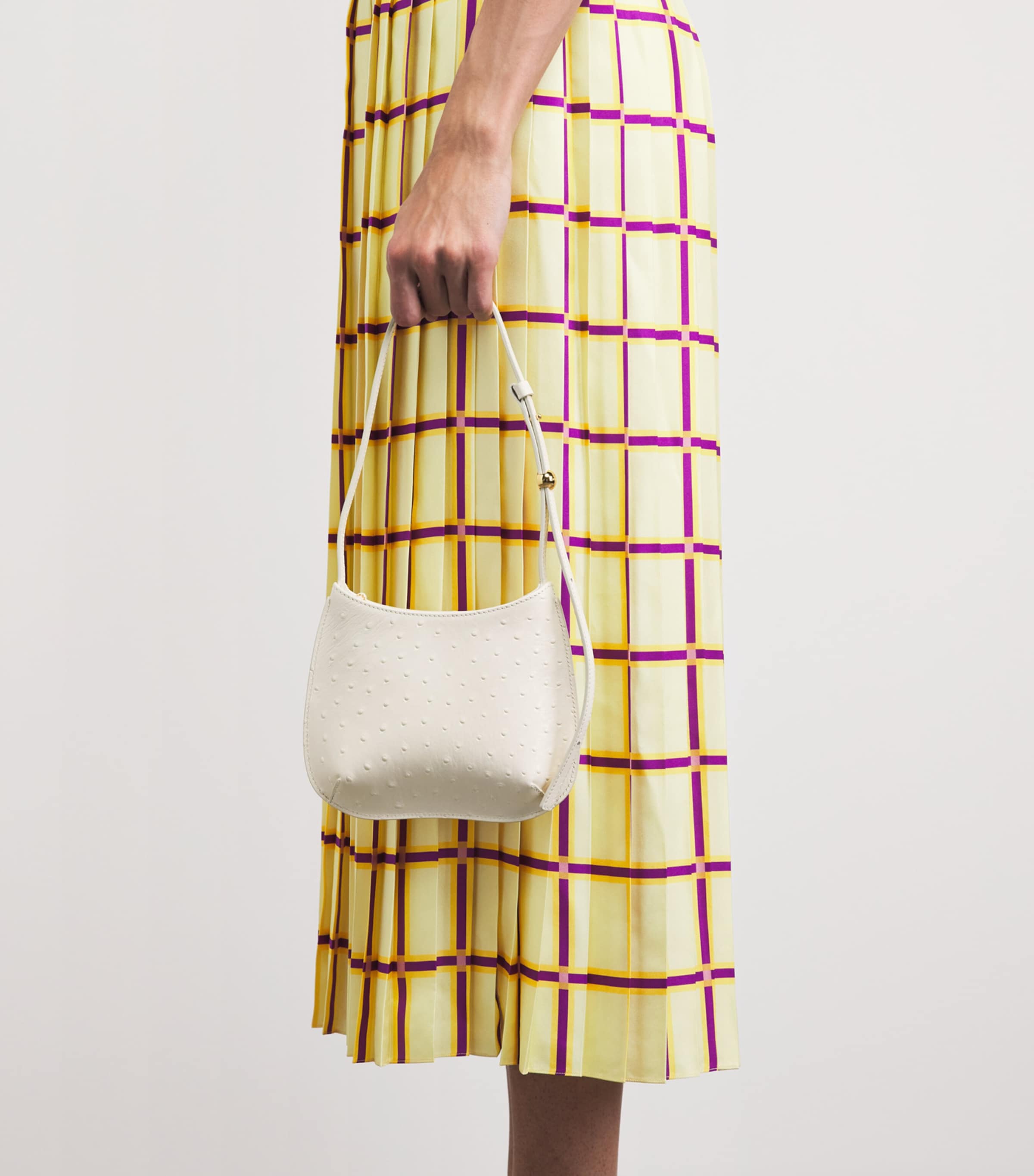 Emilia Wickstead Womens Silk Check Agata Midi Dress Lemon/mustard/purple Image 5
