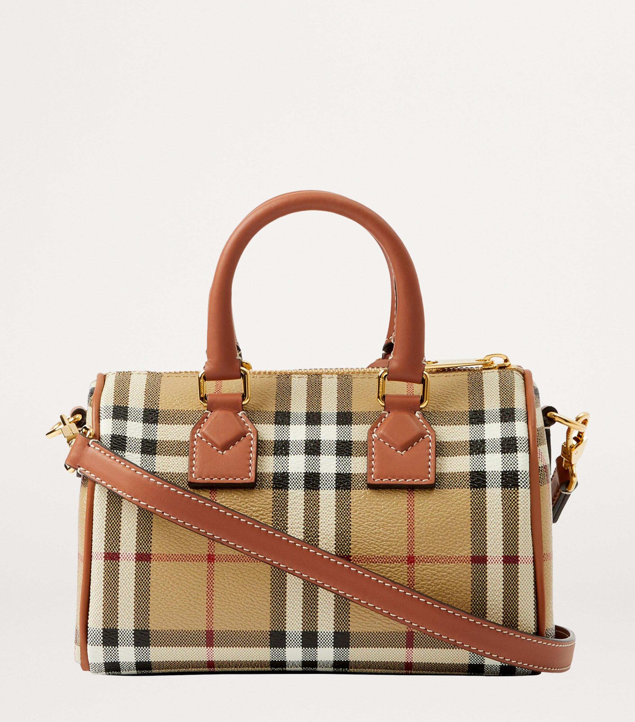Mini Check Holdall VNTG CHK/BRIAR BROWN Image 4