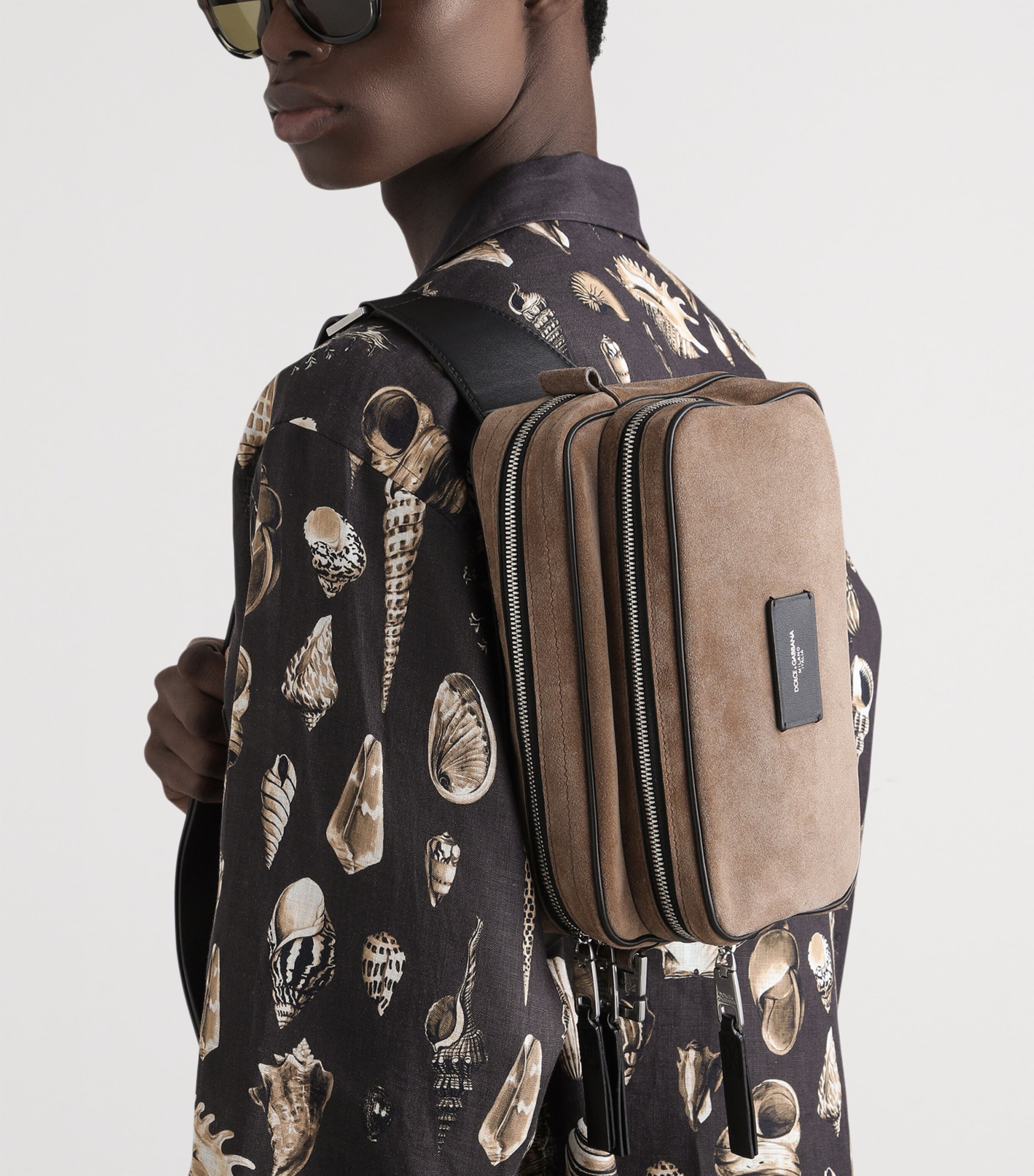 Suede Belt Bag 8M067-NUT/BLACK Image 2