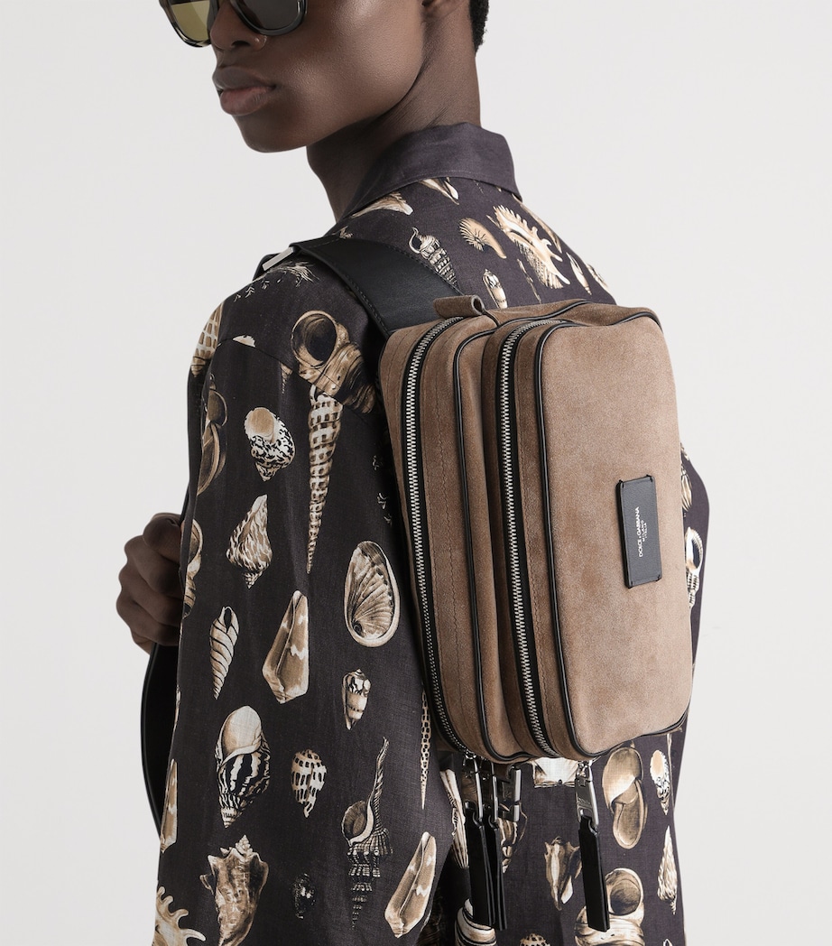 Suede Belt Bag 8M067-NUT/BLACK Image 2