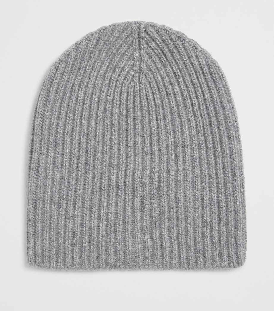 Johnstons Of Elgin Cashmere Ribbed Beanie Storm Grey Image 2