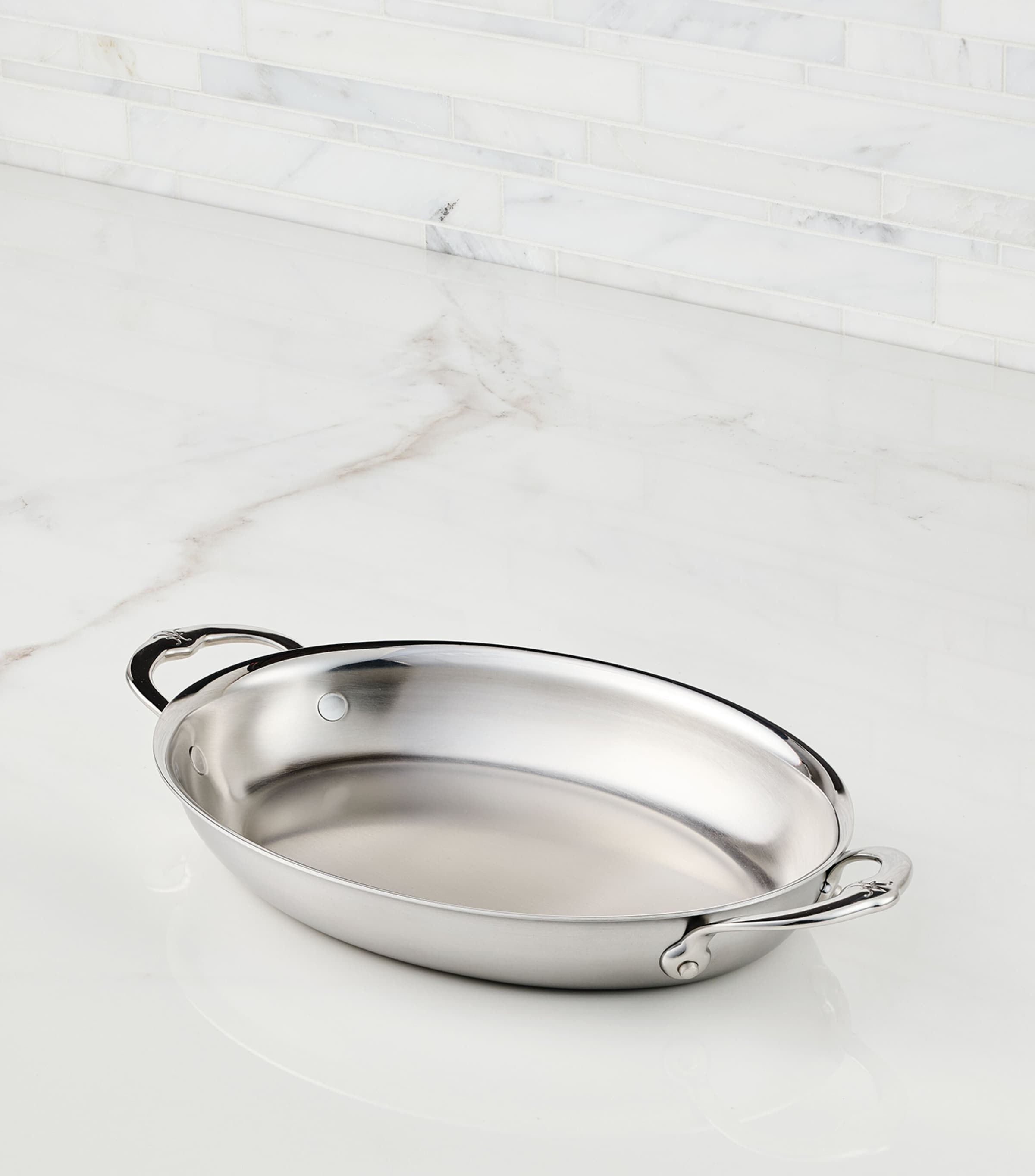 Stainless Steel Oval Au Gratin Dish (41cm) SILVER Image 4