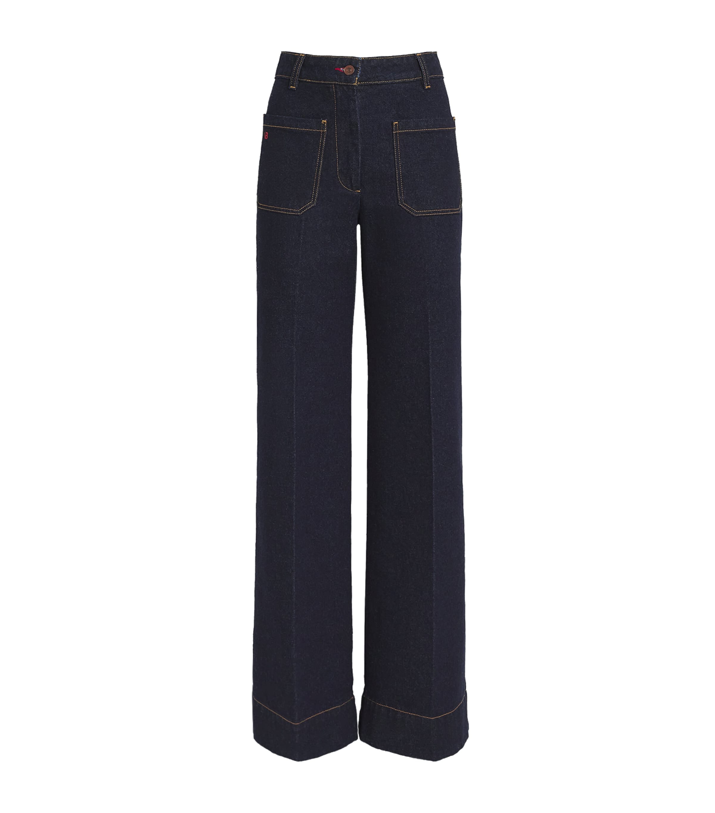 Shop Victoria Beckham Alina High-rise Jeans In Navy