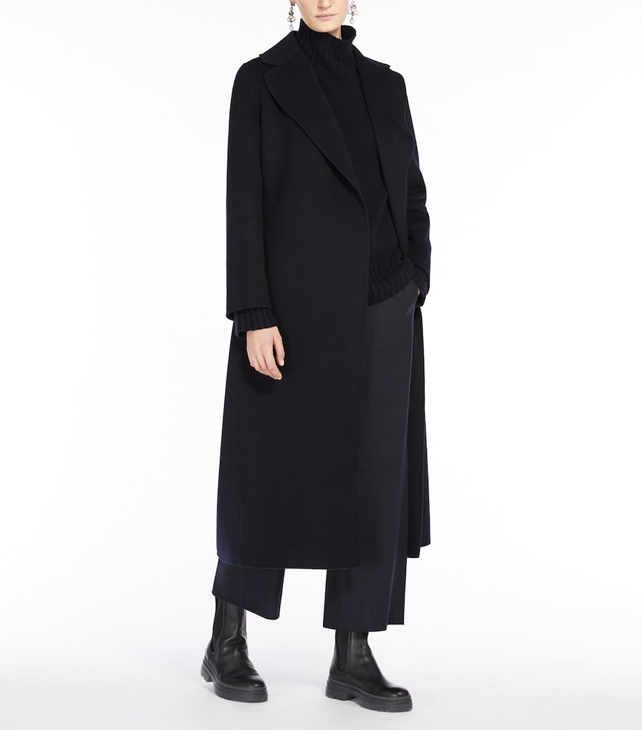 Max Mara Womens Virgin Wool Poldo Wrap Coat Midnightblue Image 4