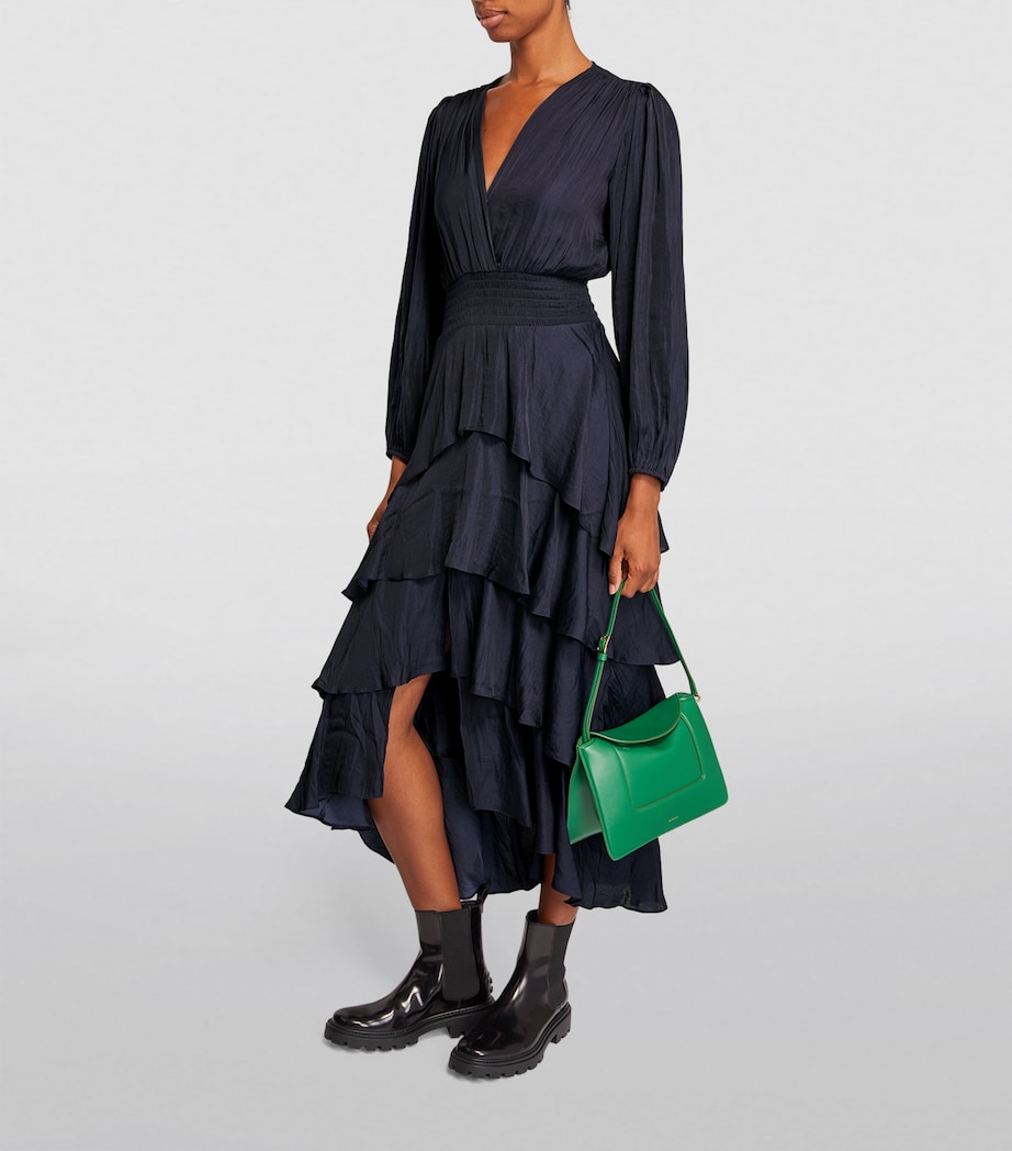 Ruffled Midi Dress NAVY Image 2