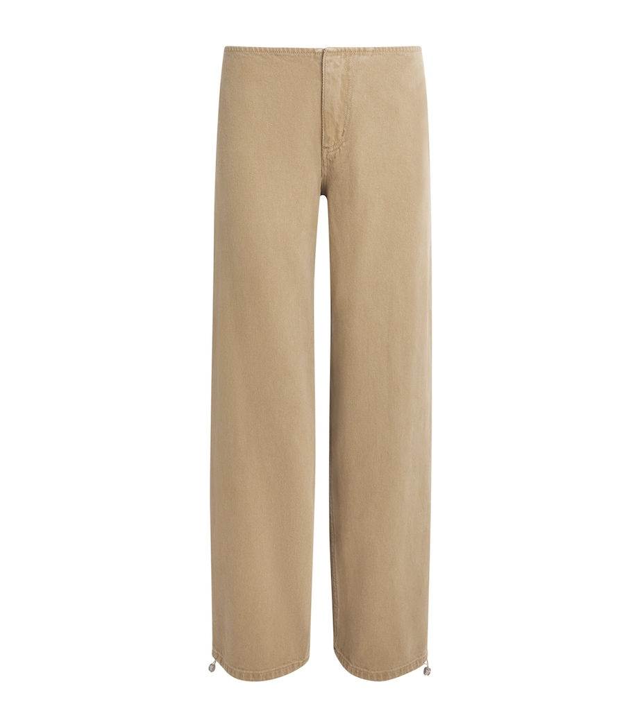 STILL HERE Womens Drawstring Sport Low-Rise Wide-Leg Jeans Pear Image 1