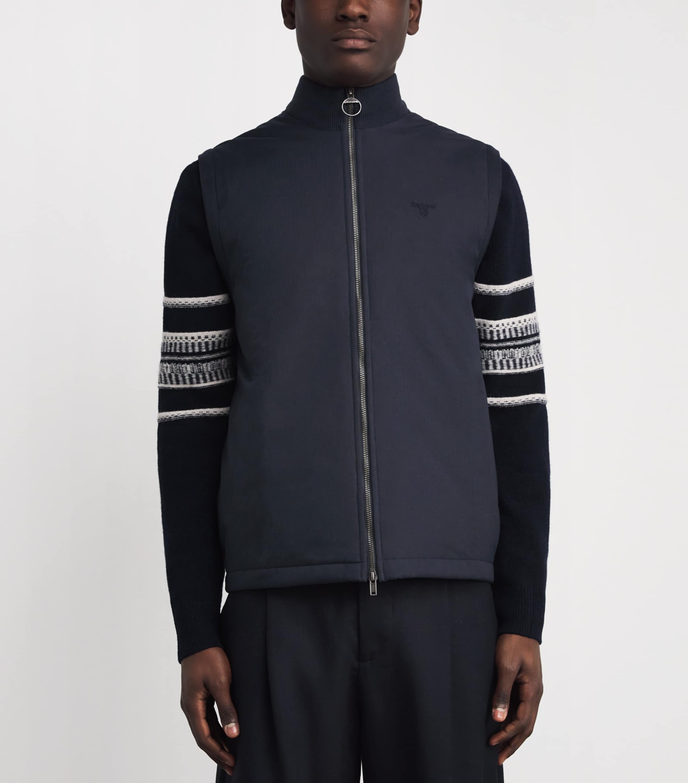 Cotton Knitted Dryburn Gilet NY91 NAVY Image 3