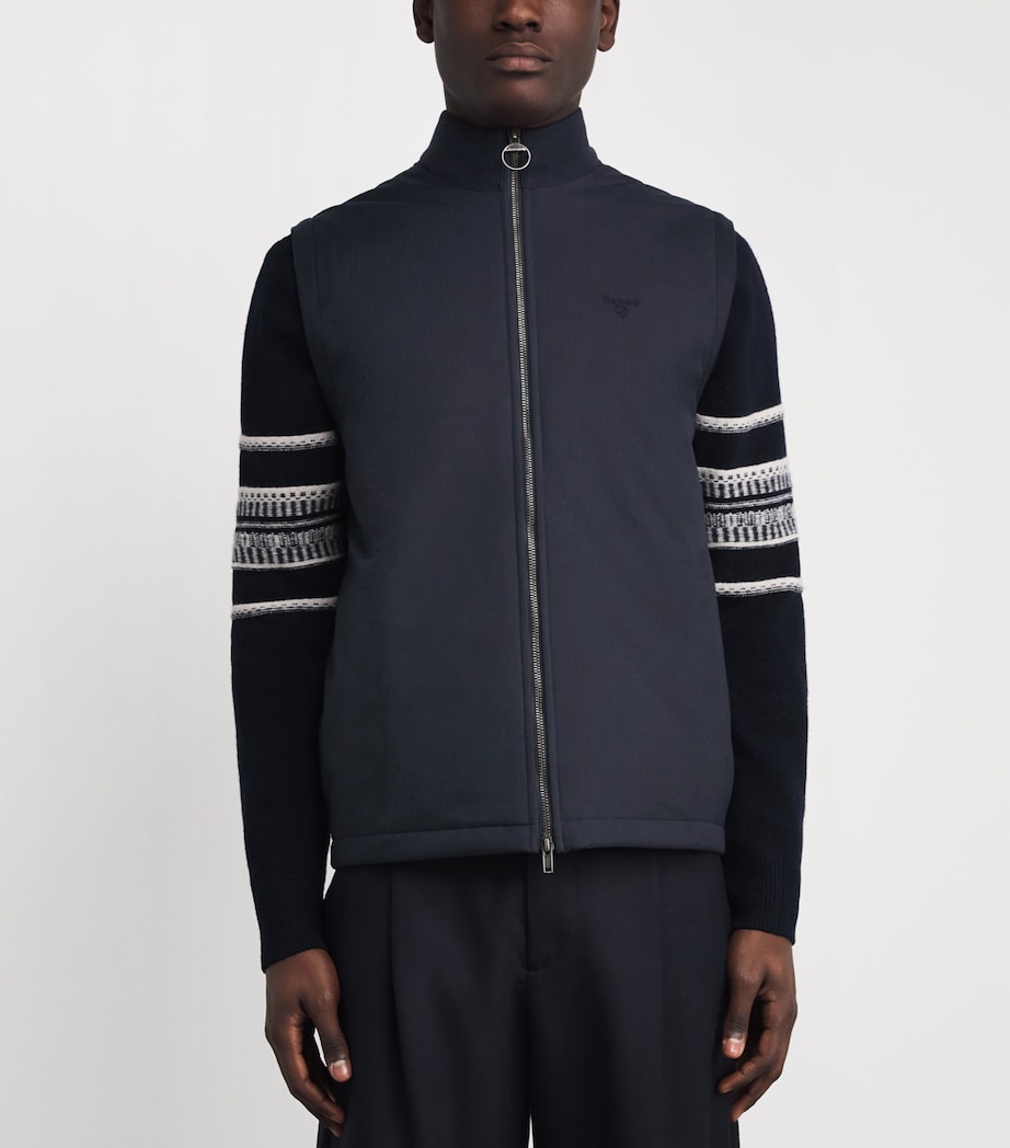 Cotton Knitted Dryburn Gilet NY91 NAVY Image 3