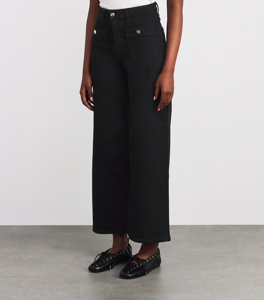 High-Rise Straight Jeans BLACK Image 3