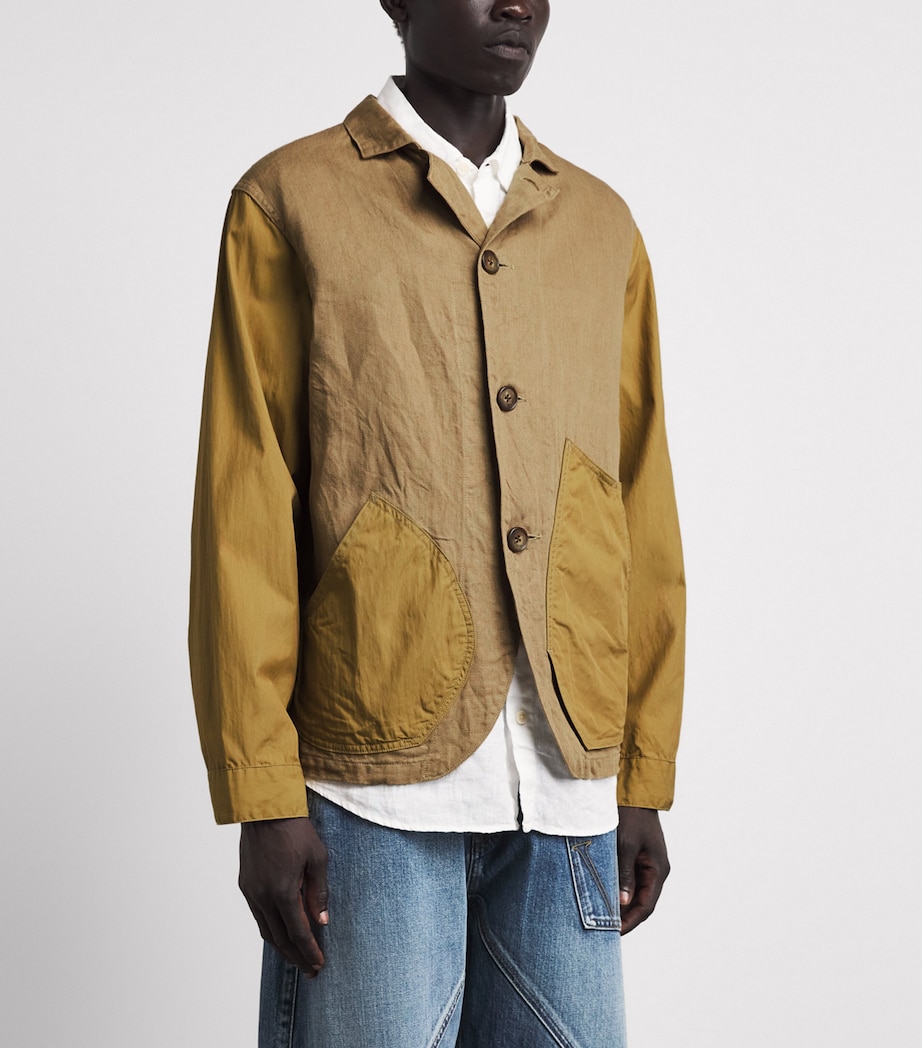 Kapital Mens Linen Ringoman Overshirt Beige Image 4