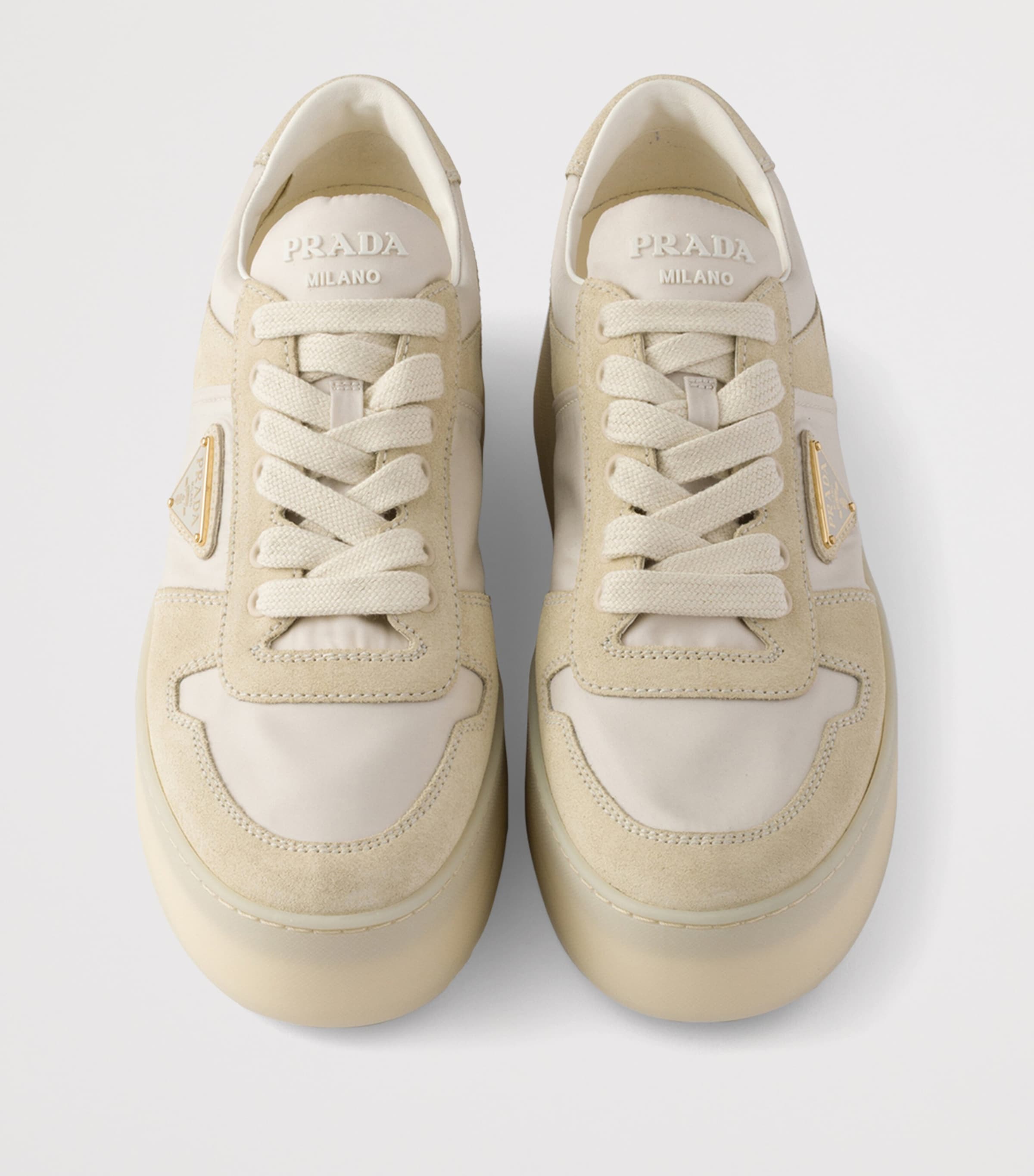 Re-Nylon and Suede Downtown Bold Sneakers F0304 Image 3