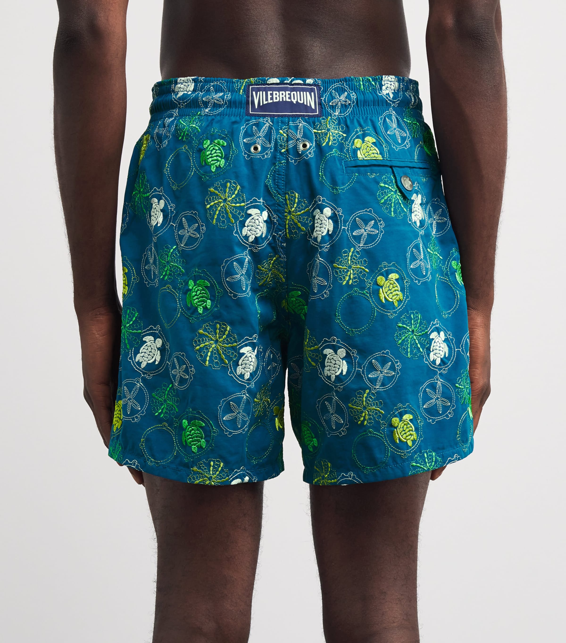 Embroidered Mistral Swim Shorts 611PEACOCK Image 4