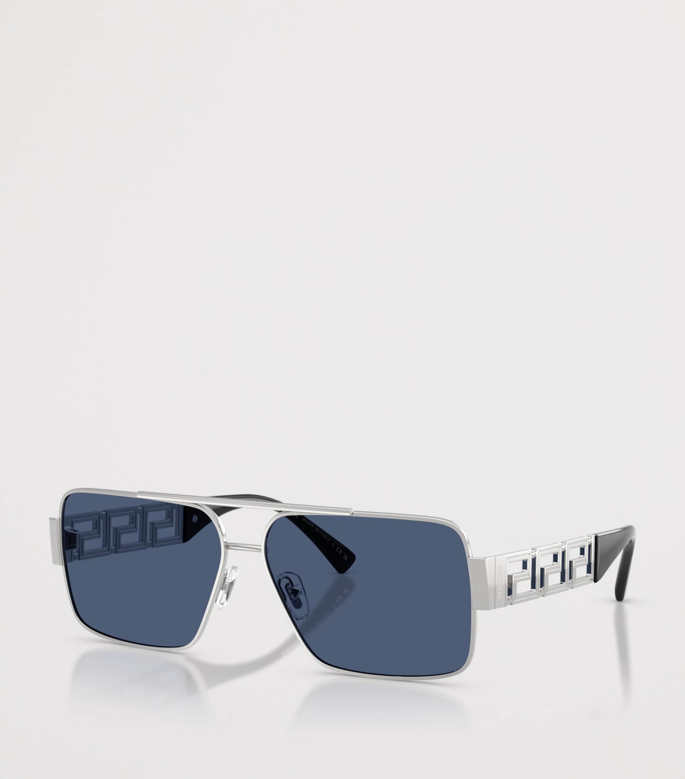 Versace Wire VE2290 Rectangular Sunglasses Silver Image 2