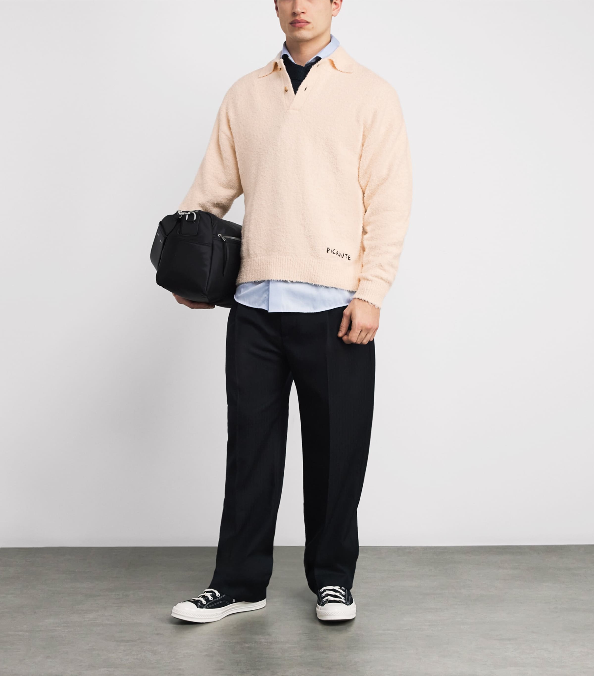 Cotton-Blend Shaggy Polo Shirt IVORY Image 2