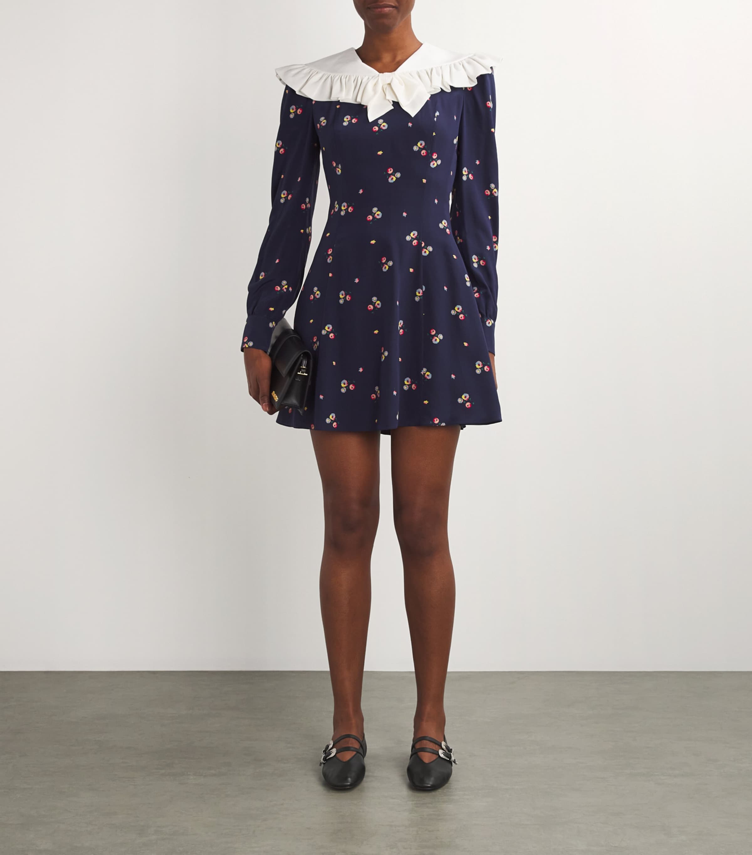 Leather Buckle Claudia Ballet Flats BLACK Image 6