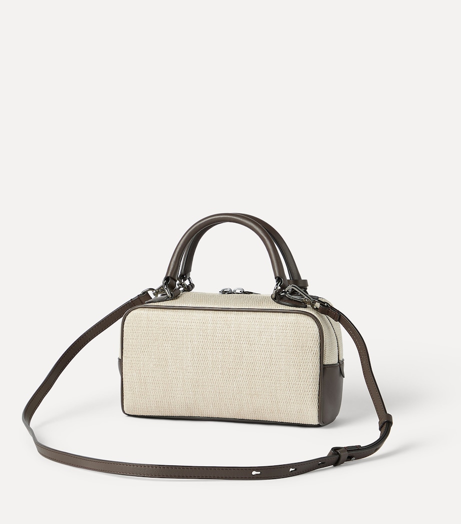 Brunello Cucinelli Small Woven Explorer Boston Top-Handle Bag Image 5