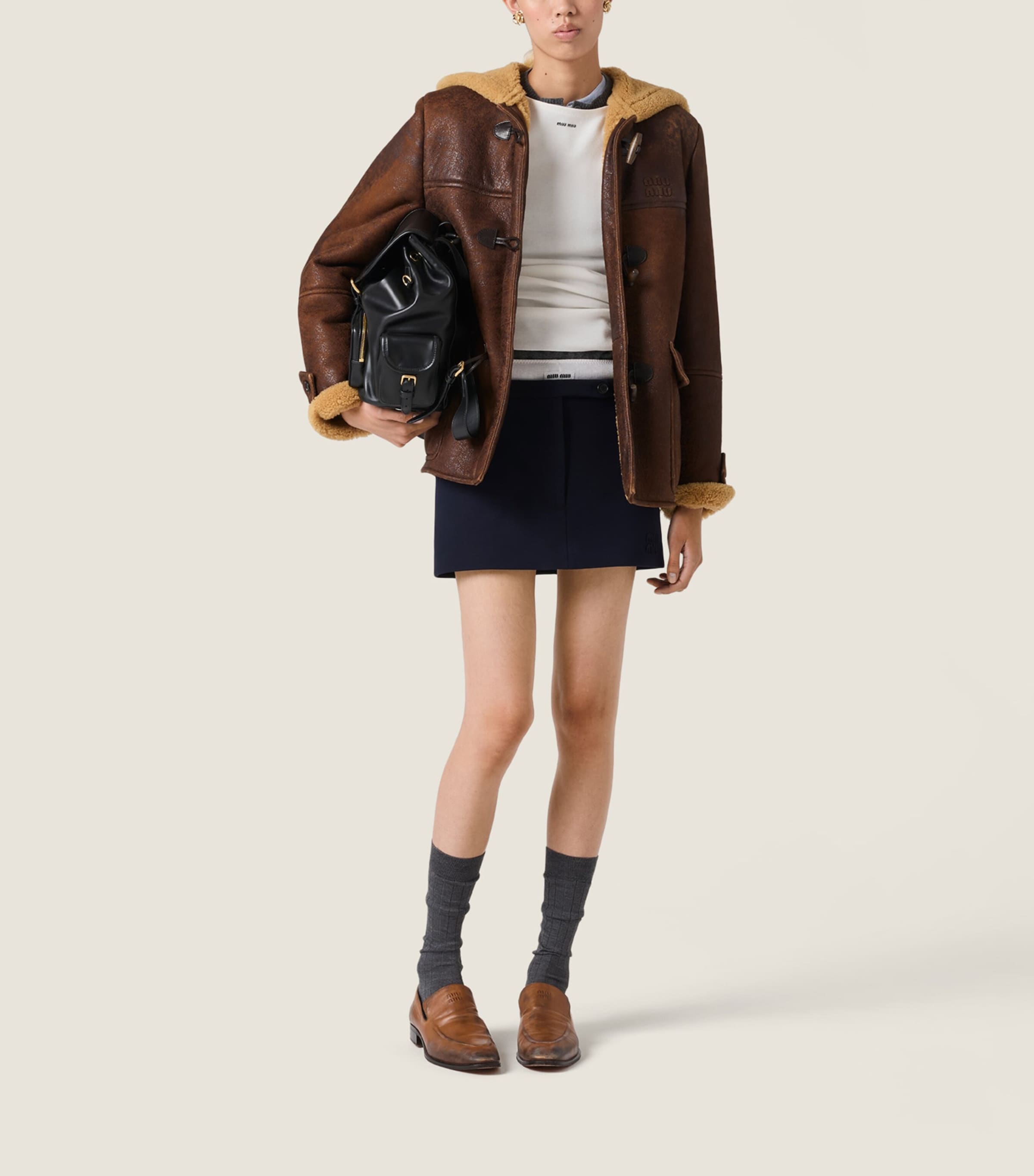 Logo Ribbed Mini Skirt F0008 Image 2