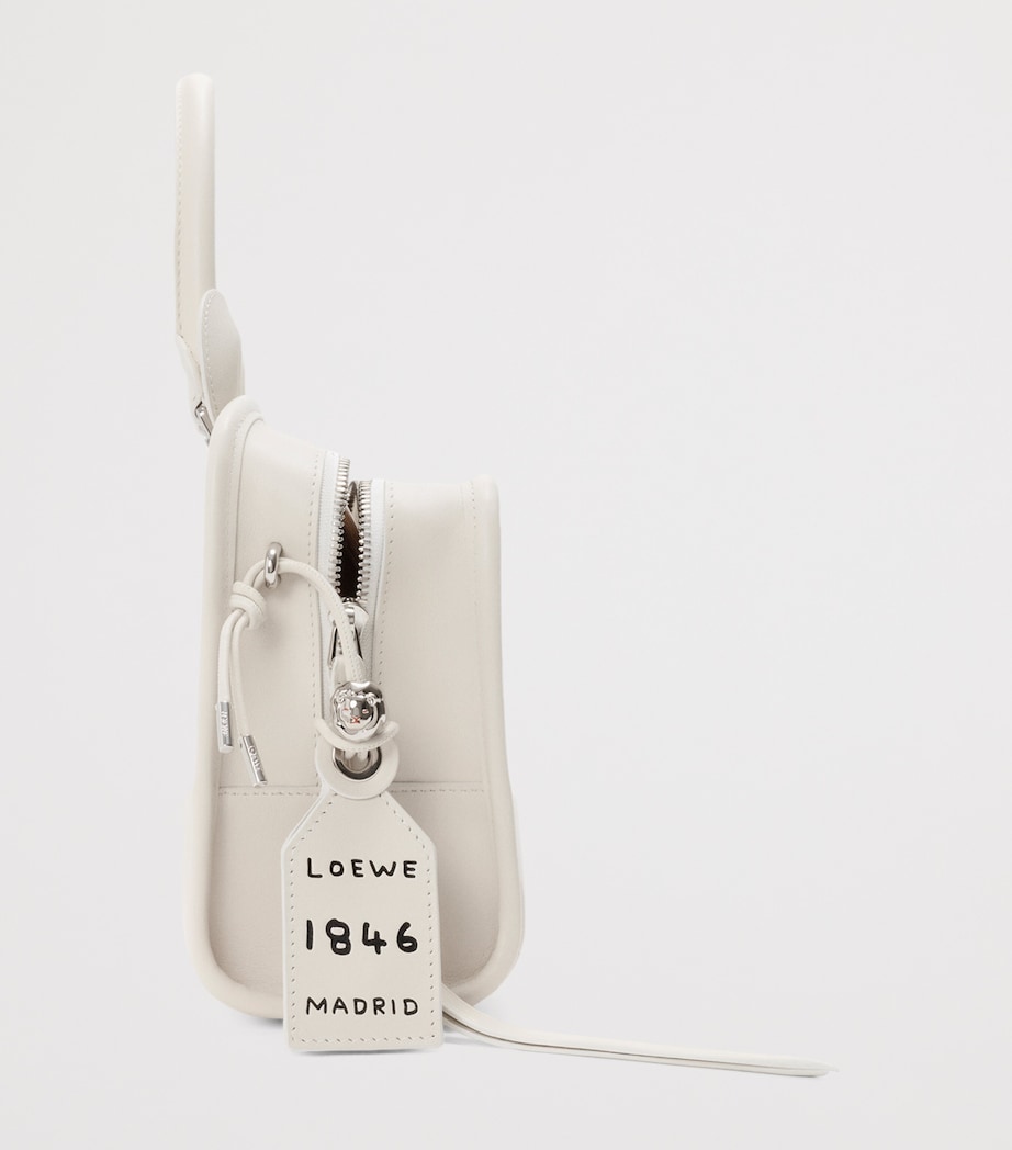 LOEWE Small Leather Amazona 180 Top-Handle Bag Soft White Image 3