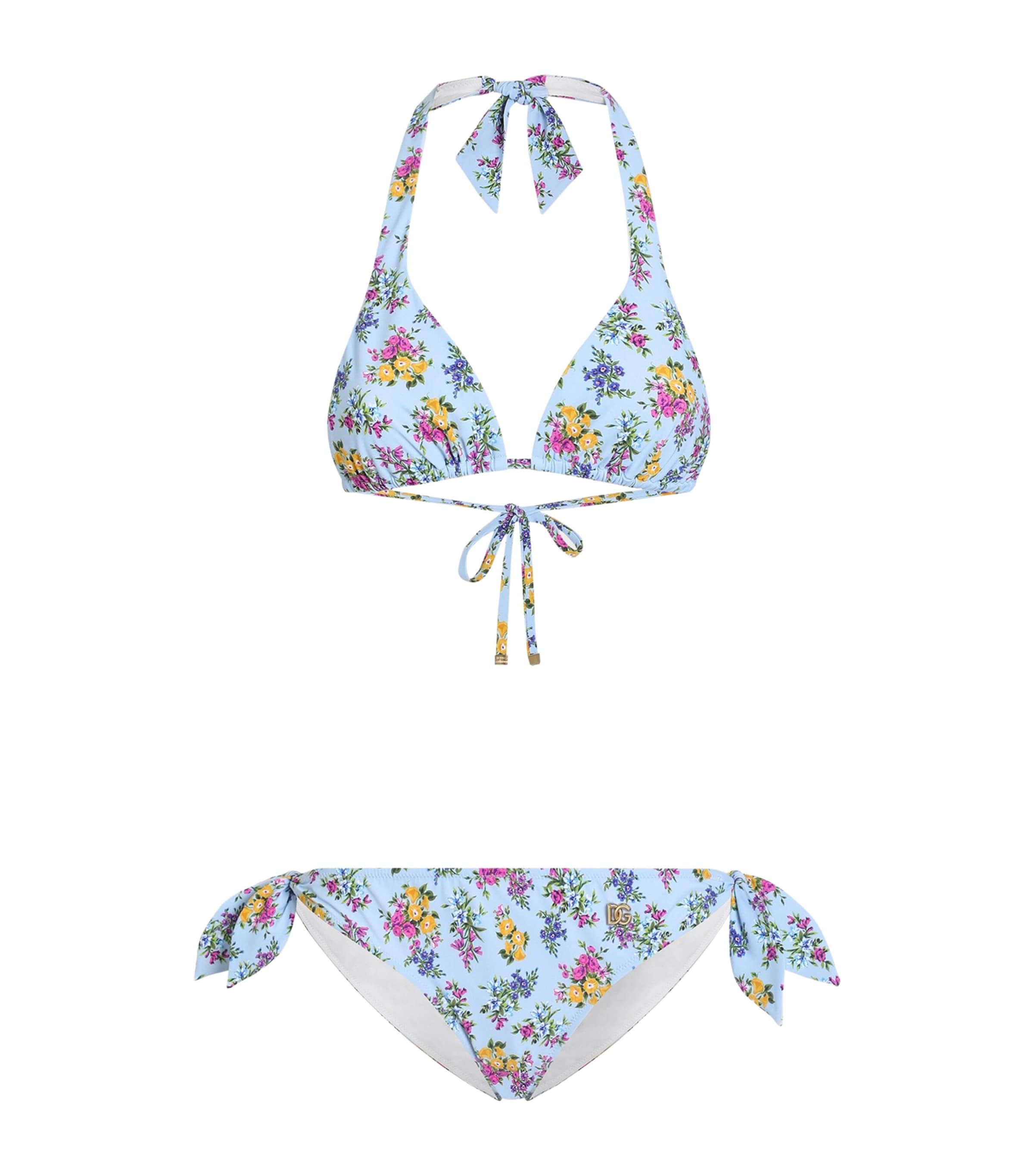 Dolce&Gabbana Womens Floral DG Logo Bikini Fior Image 1