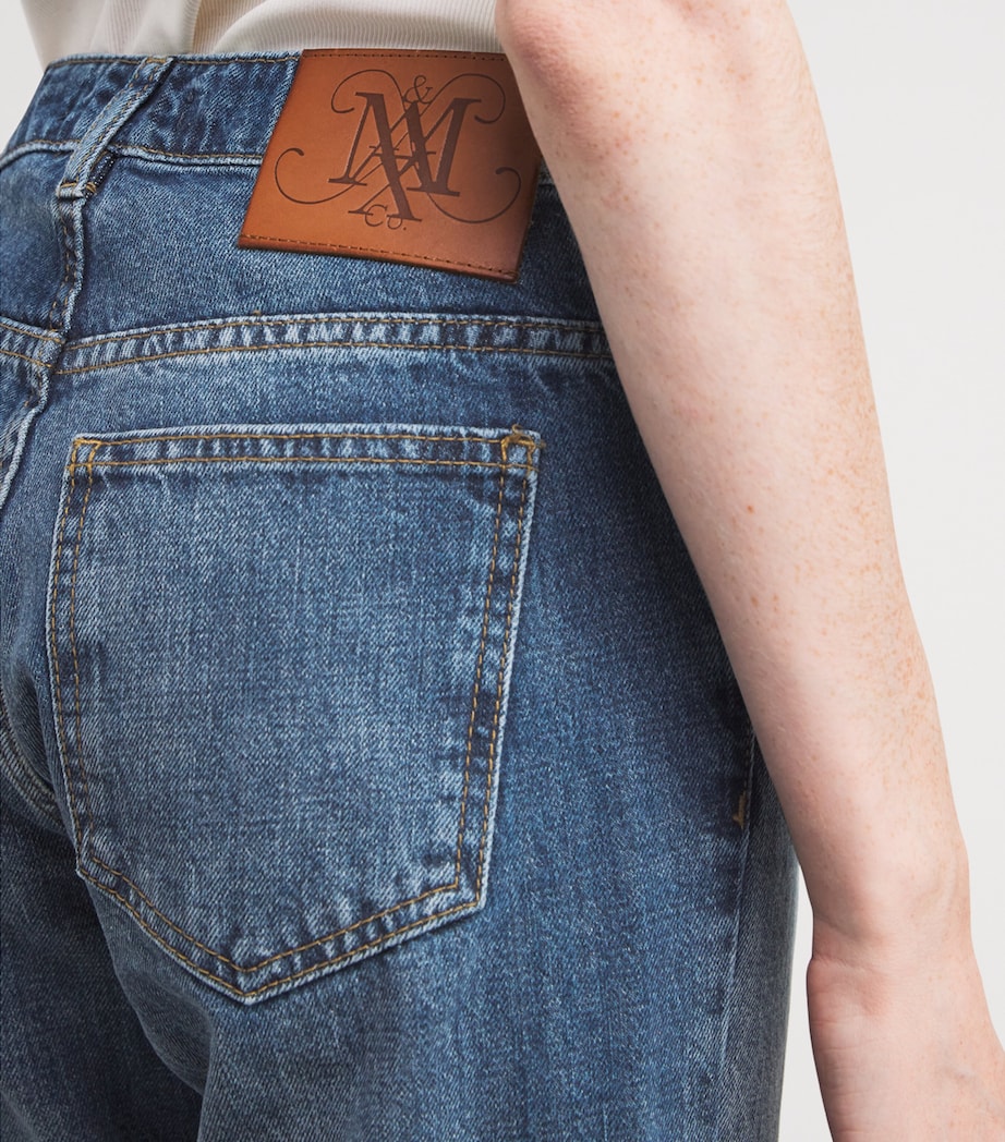 Faded High-Rise Straight Jeans NAVY Image 6