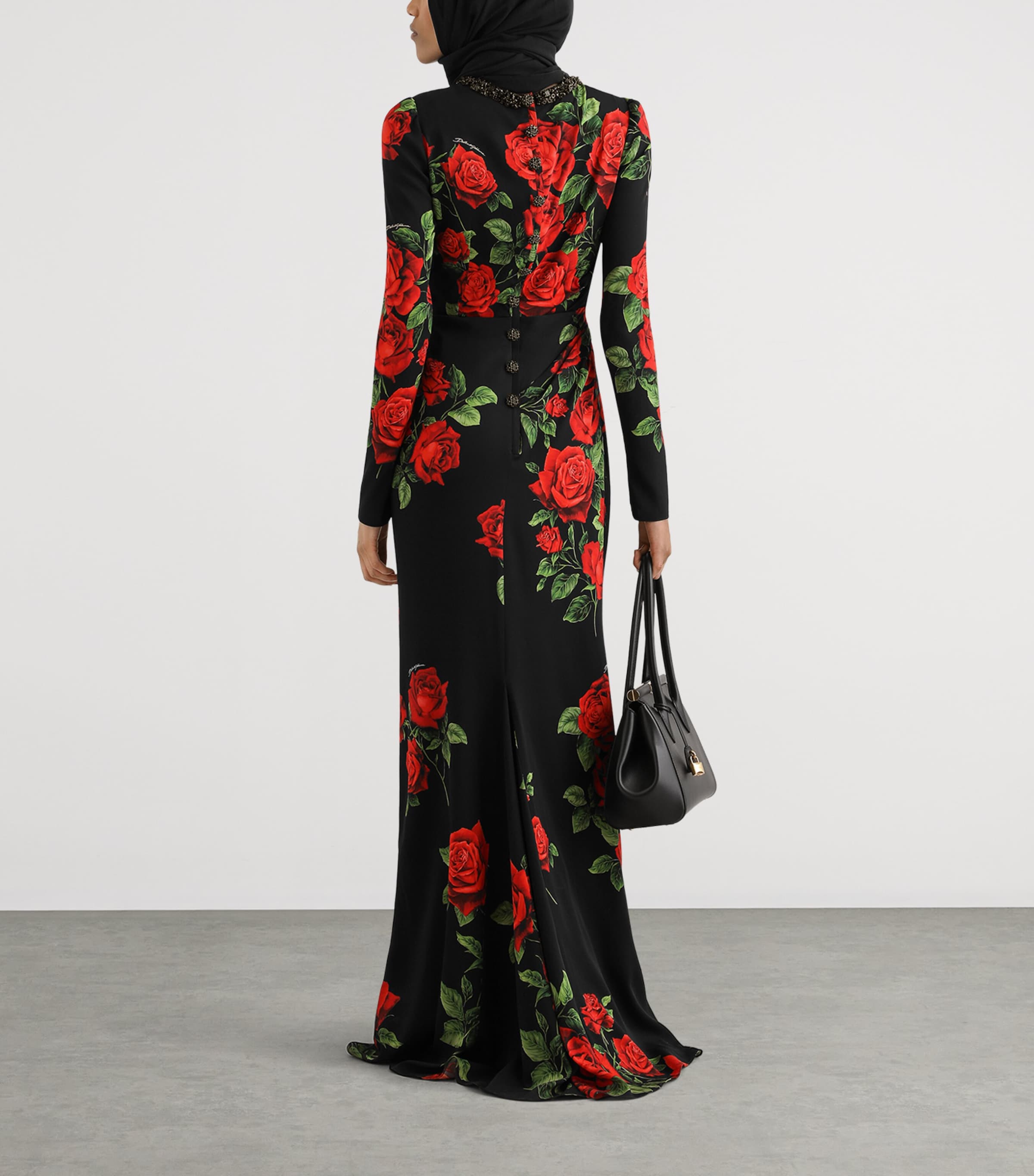 Dolce&Gabbana Womens Rose-Print Maxi Dress Rose Rosse F.n Image 3
