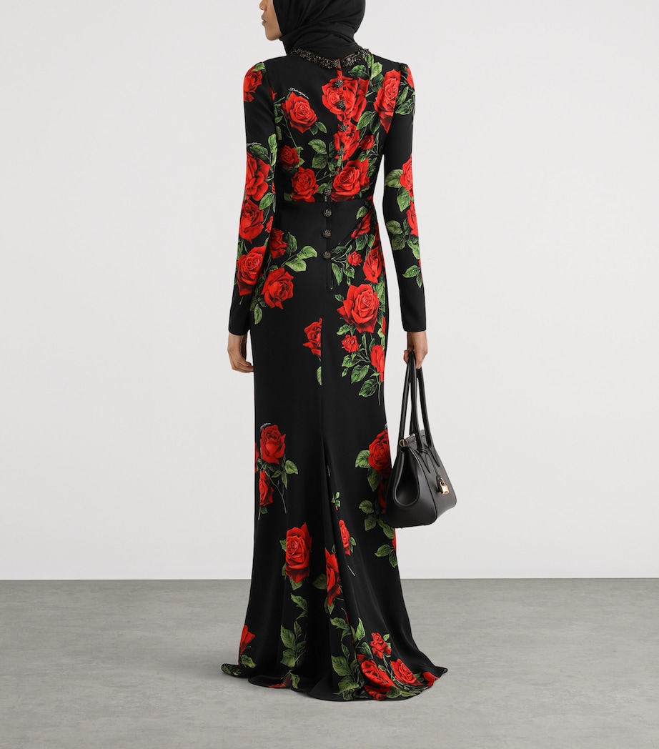 Dolce&Gabbana Womens Rose-Print Maxi Dress Rose Rosse F.n Image 3