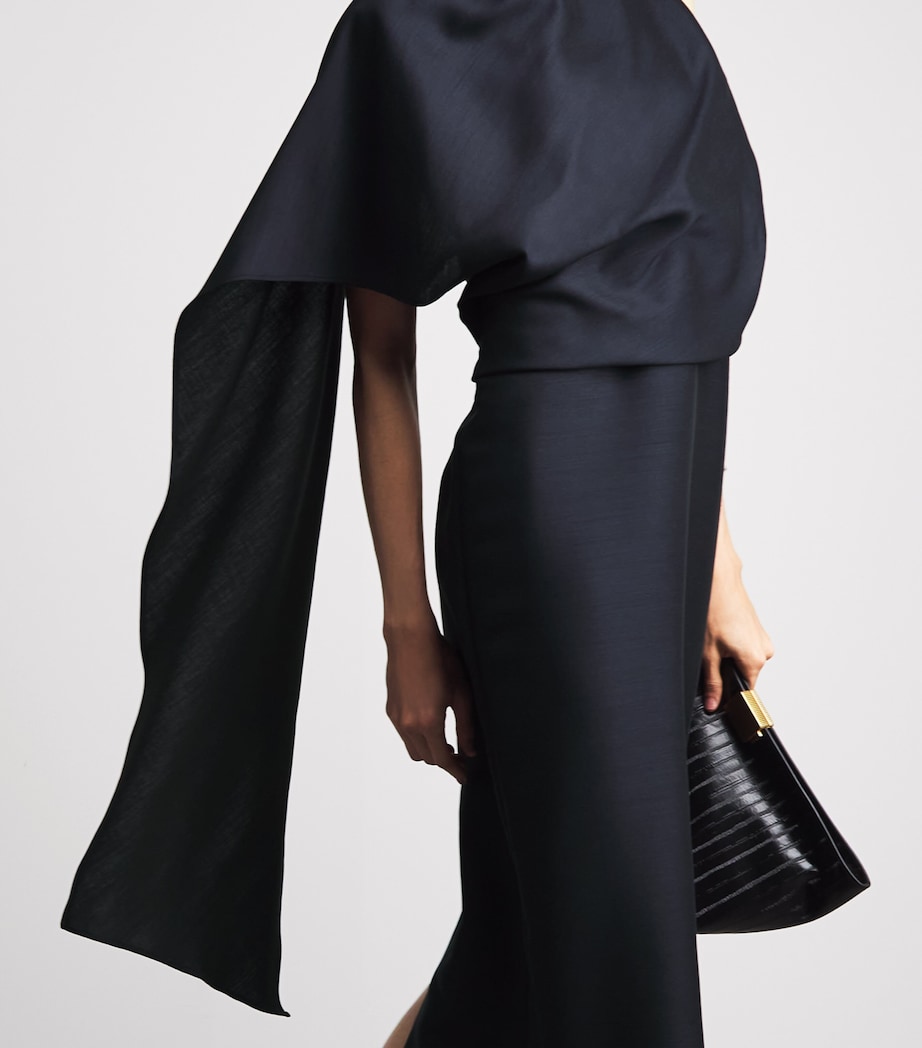 Róhe Womens Draped Open-Back Maxi Dress Night Image 3