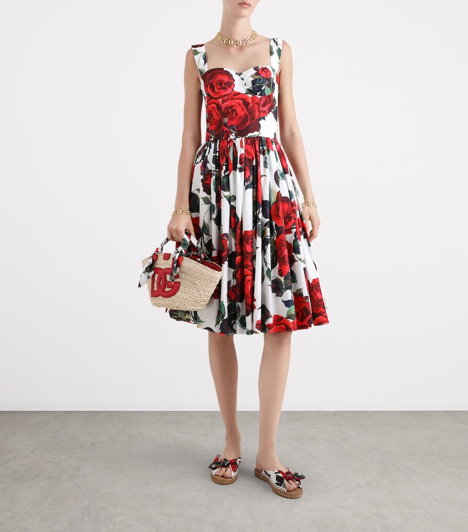 Pleated Floral Print Midi Dress HA5KQ-ROSA Image 5