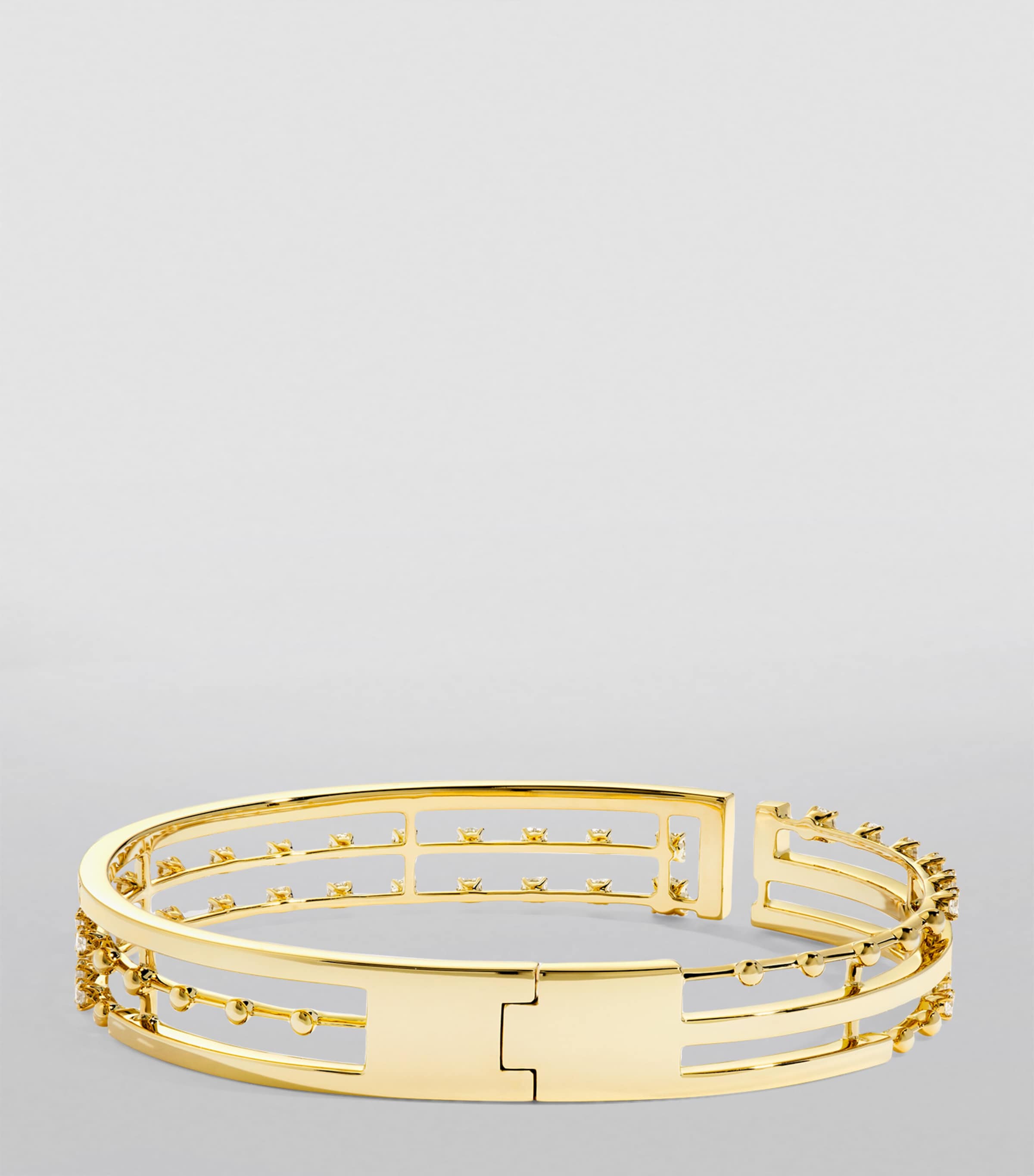 Large Yellow Gold and Diamond Avenues Bangle YELLOW GOLD Image 2